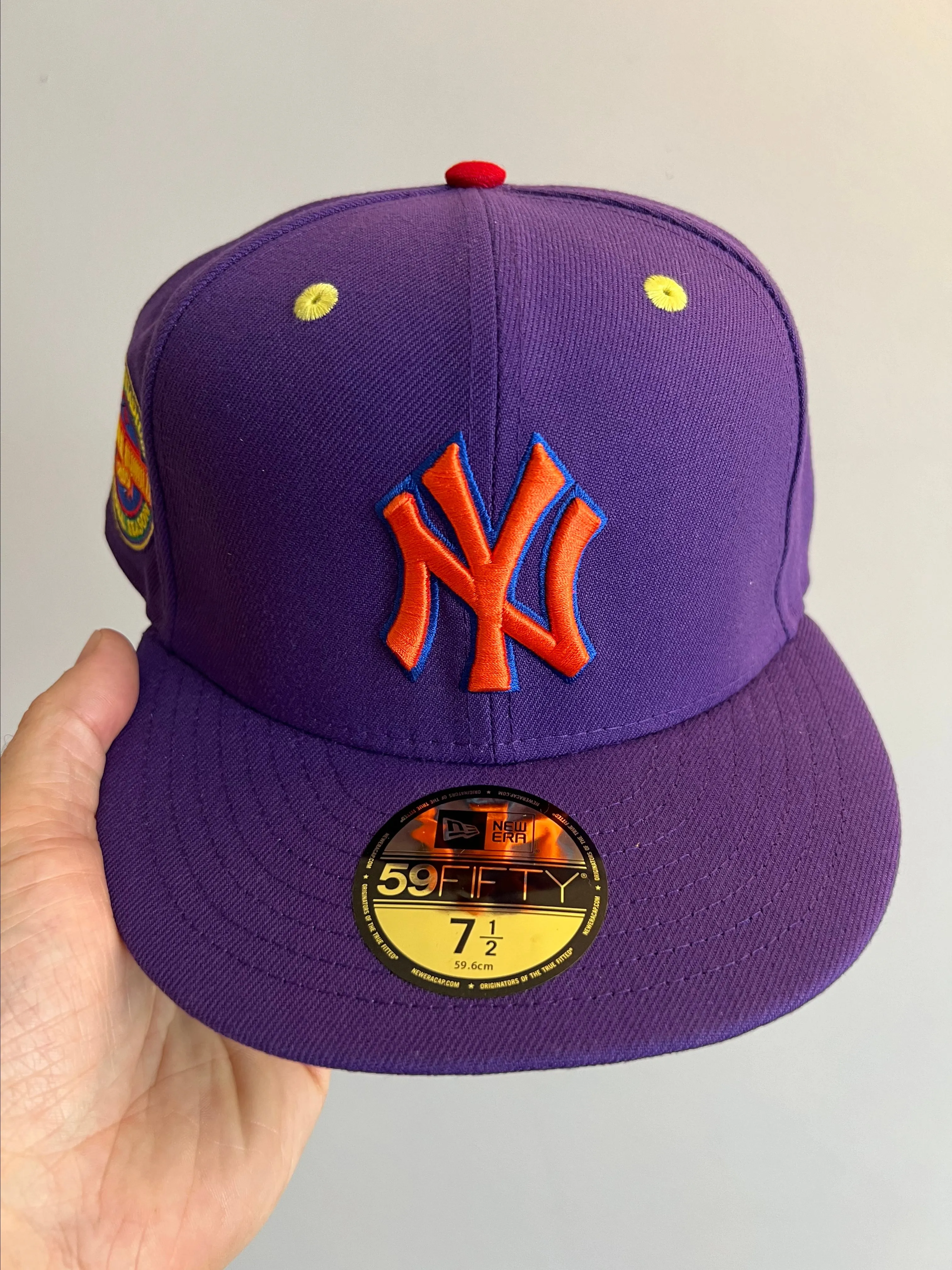 Product image for Purple NY Danger Dog Fitted New Era size 7 5/8