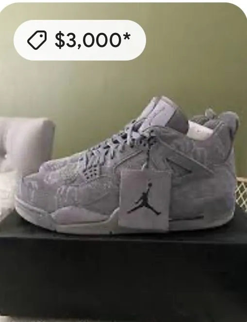 Product image for Size 8.5 Jordan 4 Retro x KAWS Cool Grey 2017