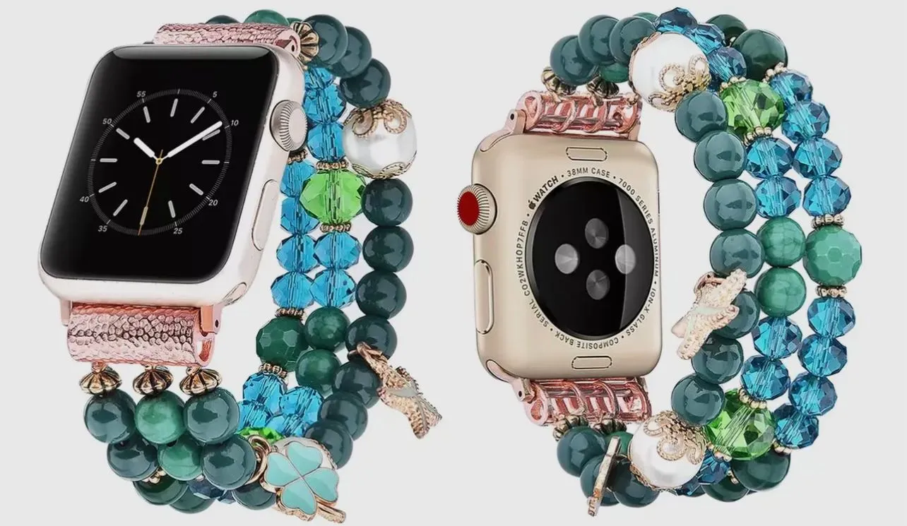 Product image for Green beaded, smart, watch band