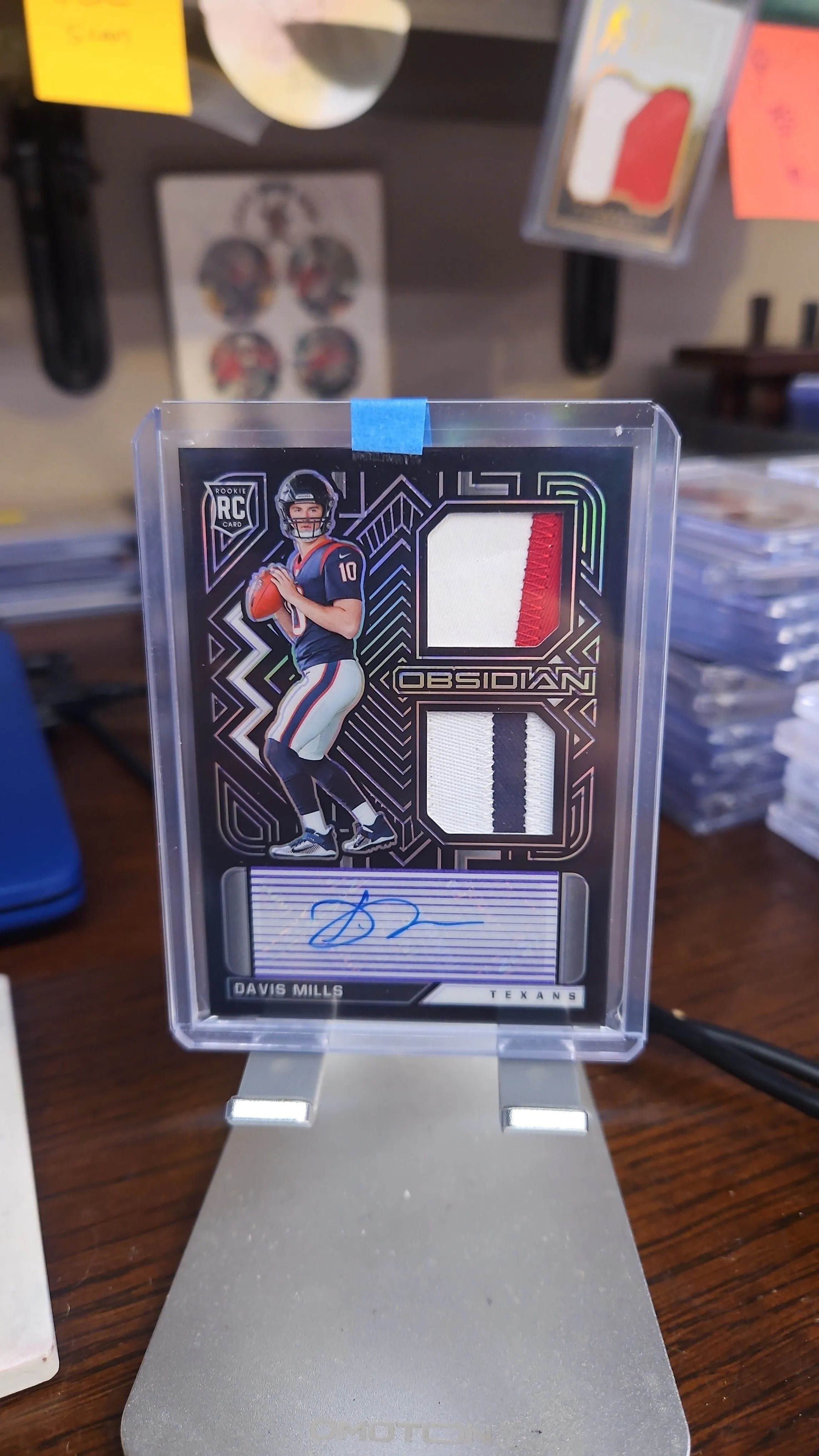 Product image for Davis Mills Rookie Patch Auto #d 32/40...2021 Obsidian RPA...Sick Patches...OUT OF 40!!!! Texans