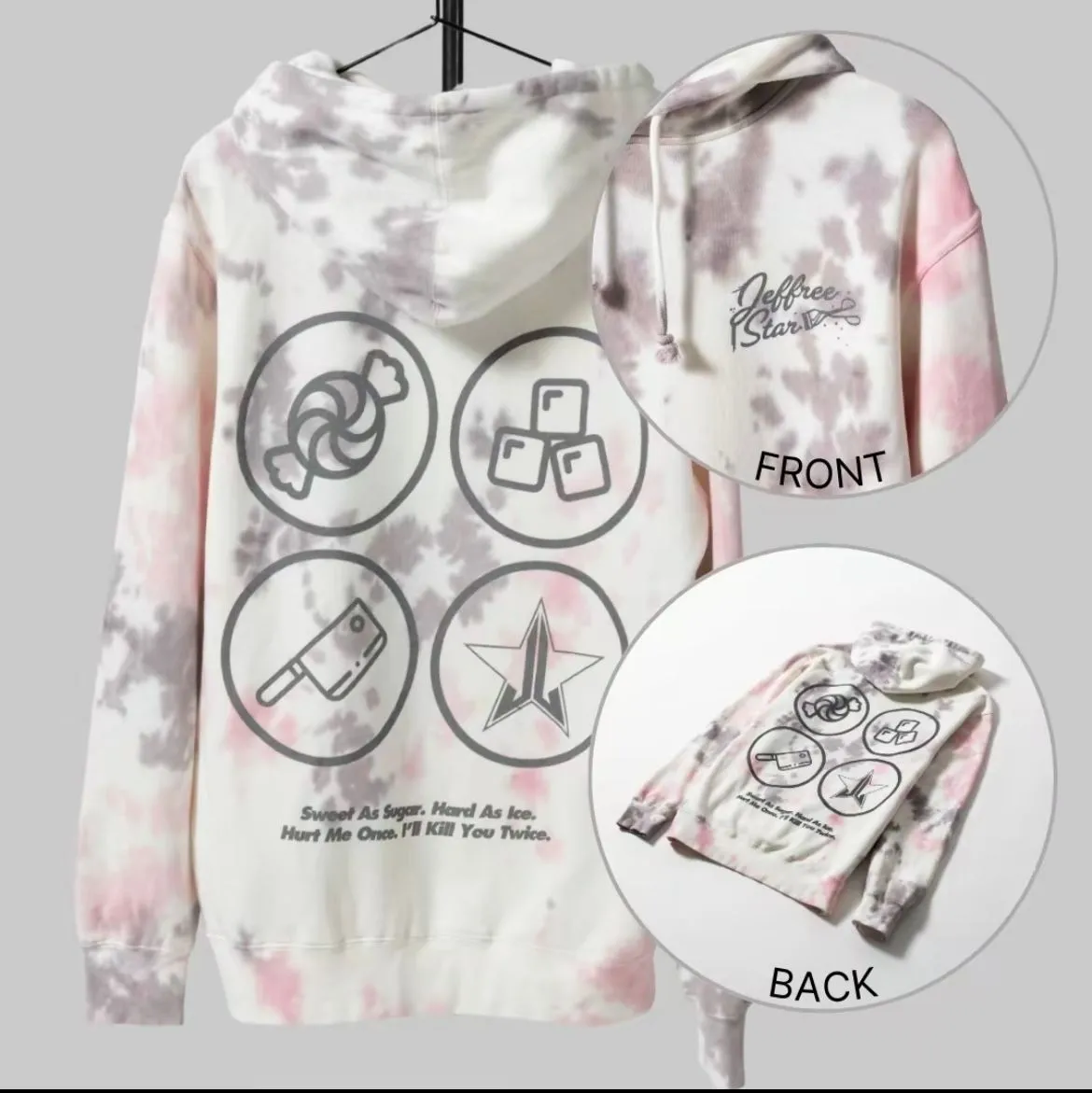 Product image for Jeffree Star Clothing Sweet as Sugar Tie Dye Hoodie - Size L