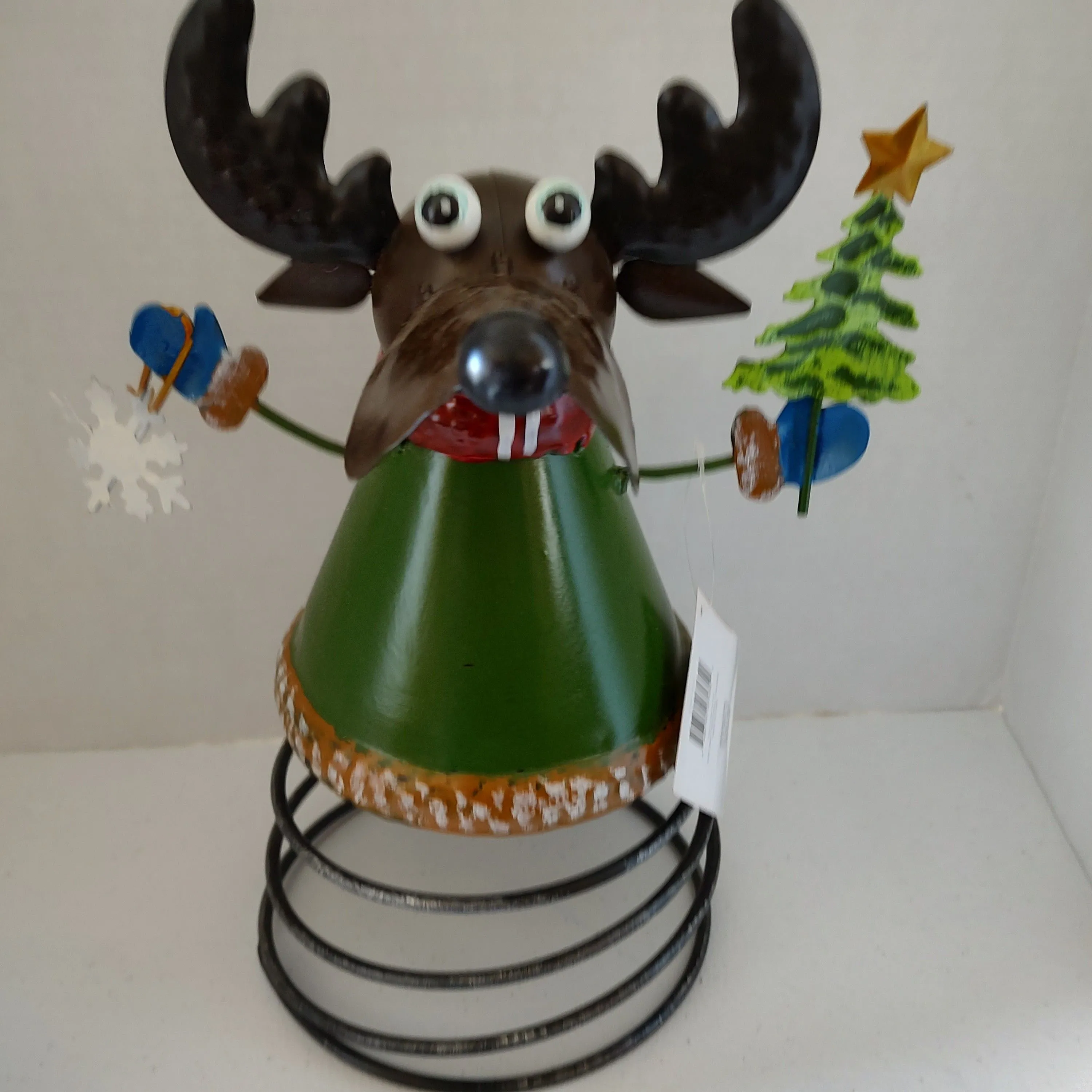 Product image for Metal 12” Table Top Reindeer Coil Spring Christmas Holiday Decor