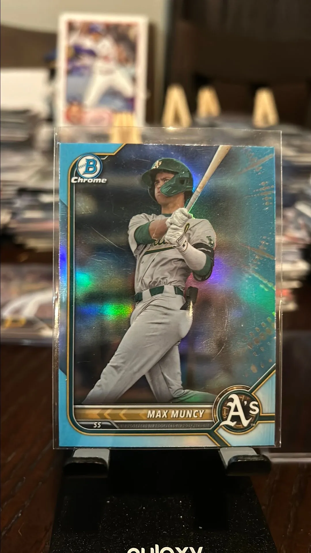 Product image for Max Muncy 2022 Bowman Draft Chrome Aqua Lava Refractor #BDC-69