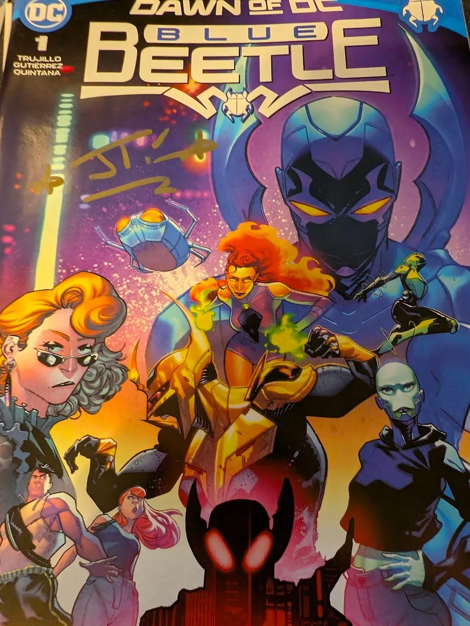Product image for #🔥  (SIGNED COA) BLUE BEETLE #1 GOLD SIG ~ INTERNATIONAL VERSION! SIGNED JOSH TRUJILLO