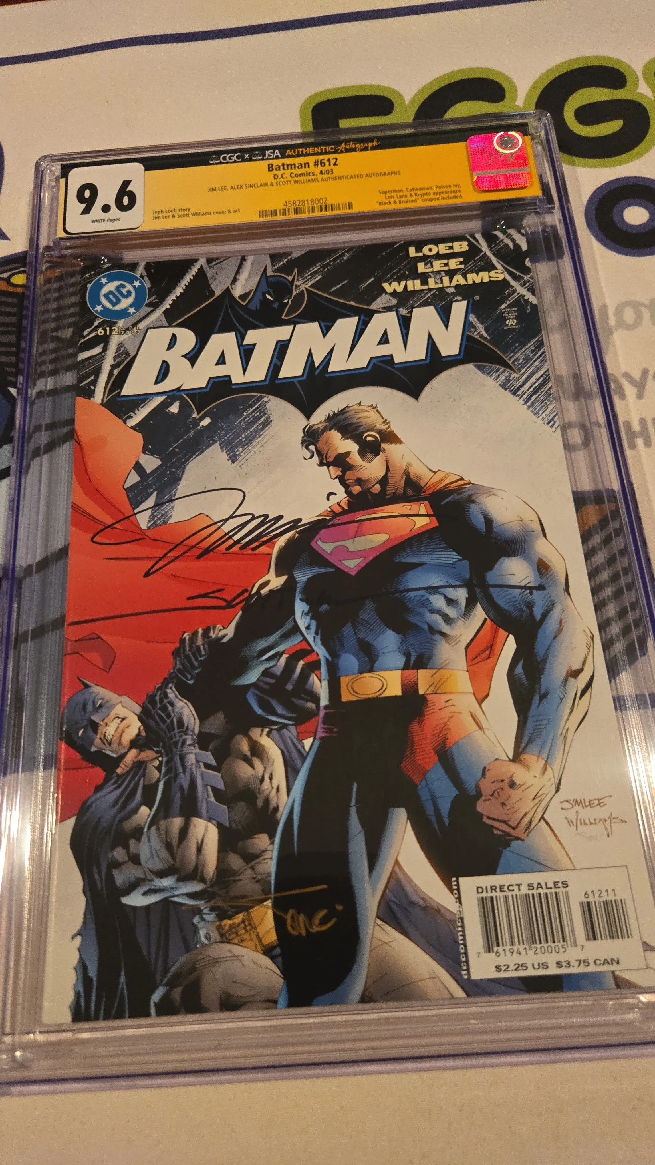 Product image for Batman #612 CGC 9.6 White Pages Signed x3