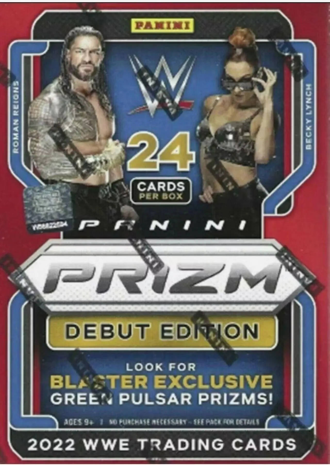 Product image for 2022 Panini WWE Prizm Wrestling Blaster Box (Green Pulsar Prizms!) - 1 Box