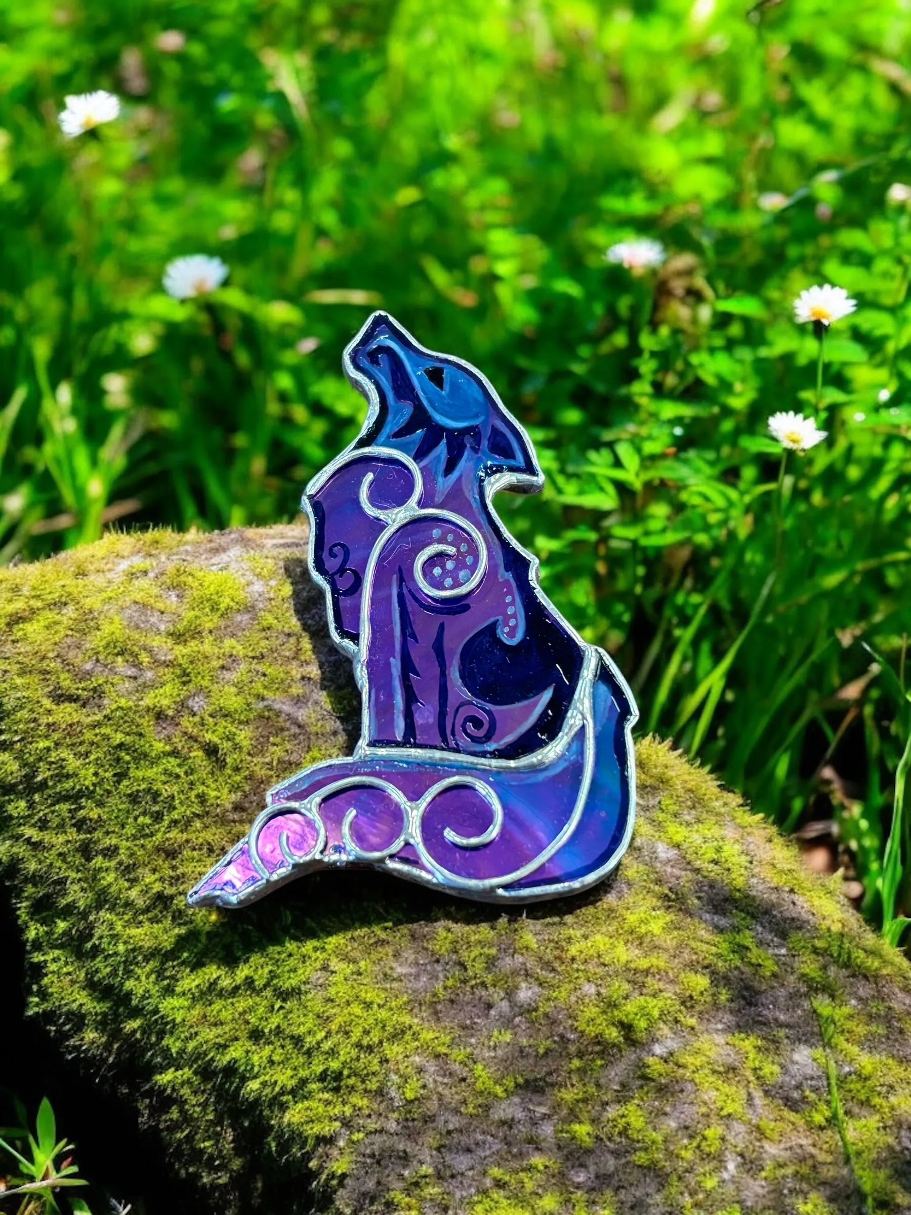 Product image for Stained Glass Wolf Brooch