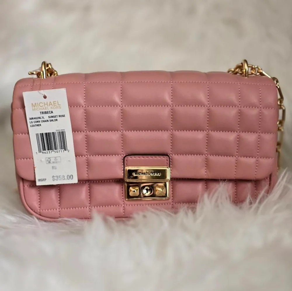 Product image for Michael Kors Pink Quilted Leather Bag