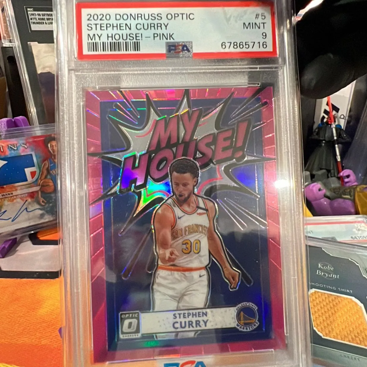 Product image for 2020 Panini Donruss Optic My House! Stephen Curry 5 My House!-Pink PSA MINT 9