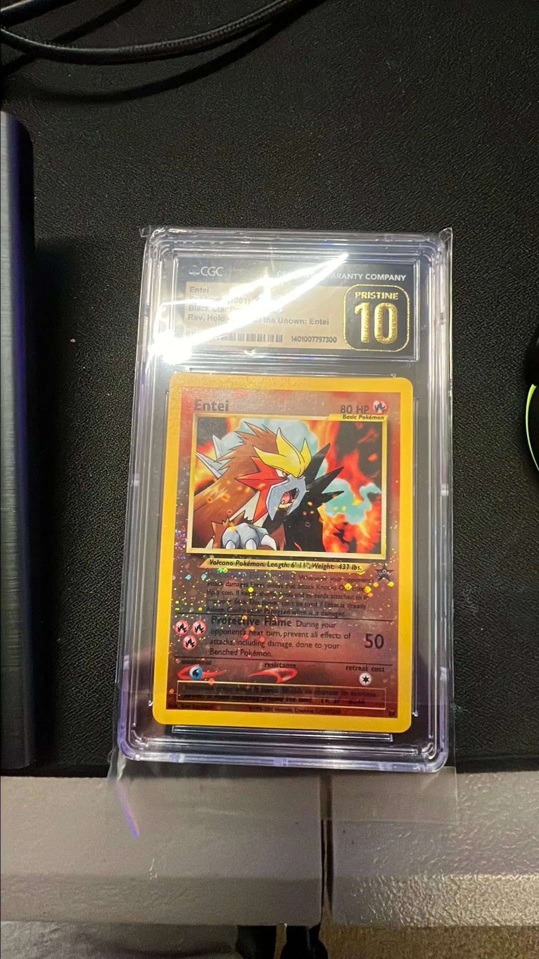 Product image for Entei Pristine 10 Black Star Promos Rev Holo Spell of the Unown