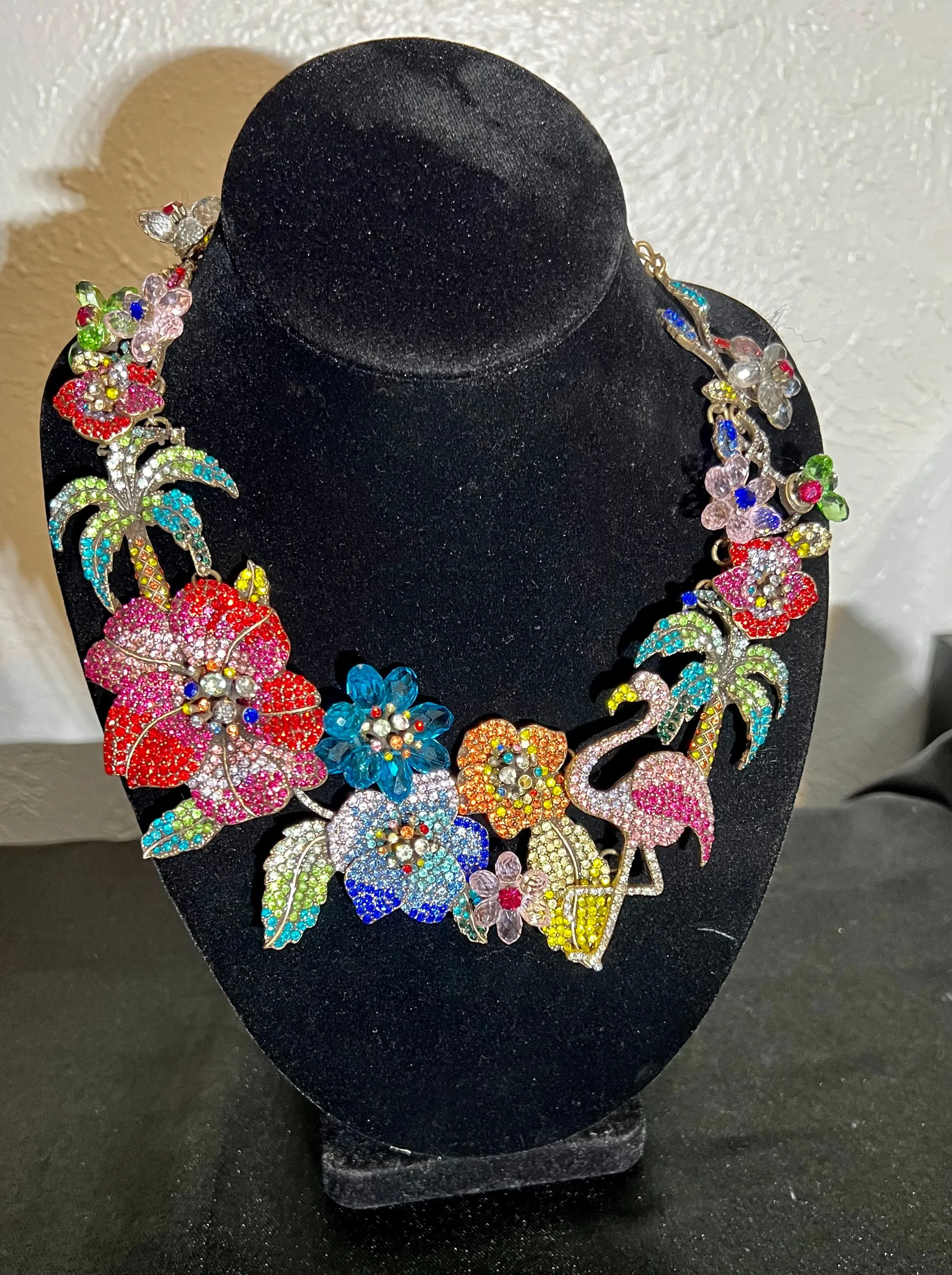 Product image for Rhinestone flamingo necklace