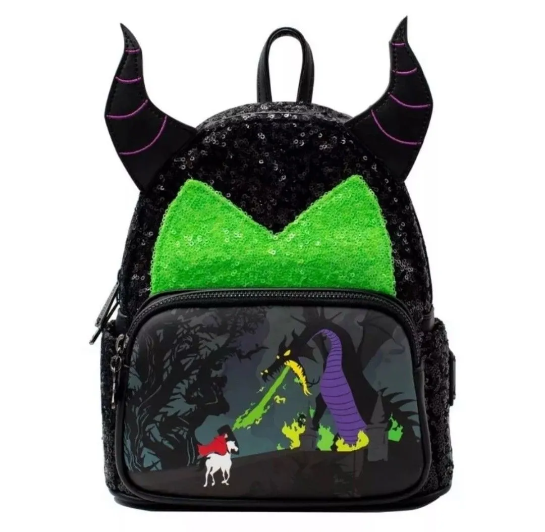Product image for Loungefly Maleficent Dragon Sequin Mini Backpack NWOT