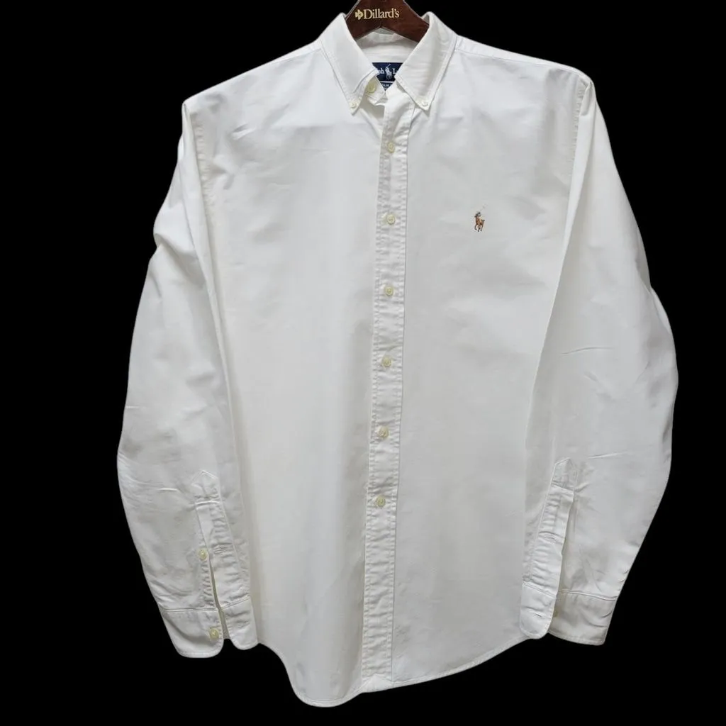 Product image for Ralph Lauren Slim Blake 100% Cotton Long-Sleeves Shirt Size Large Men's