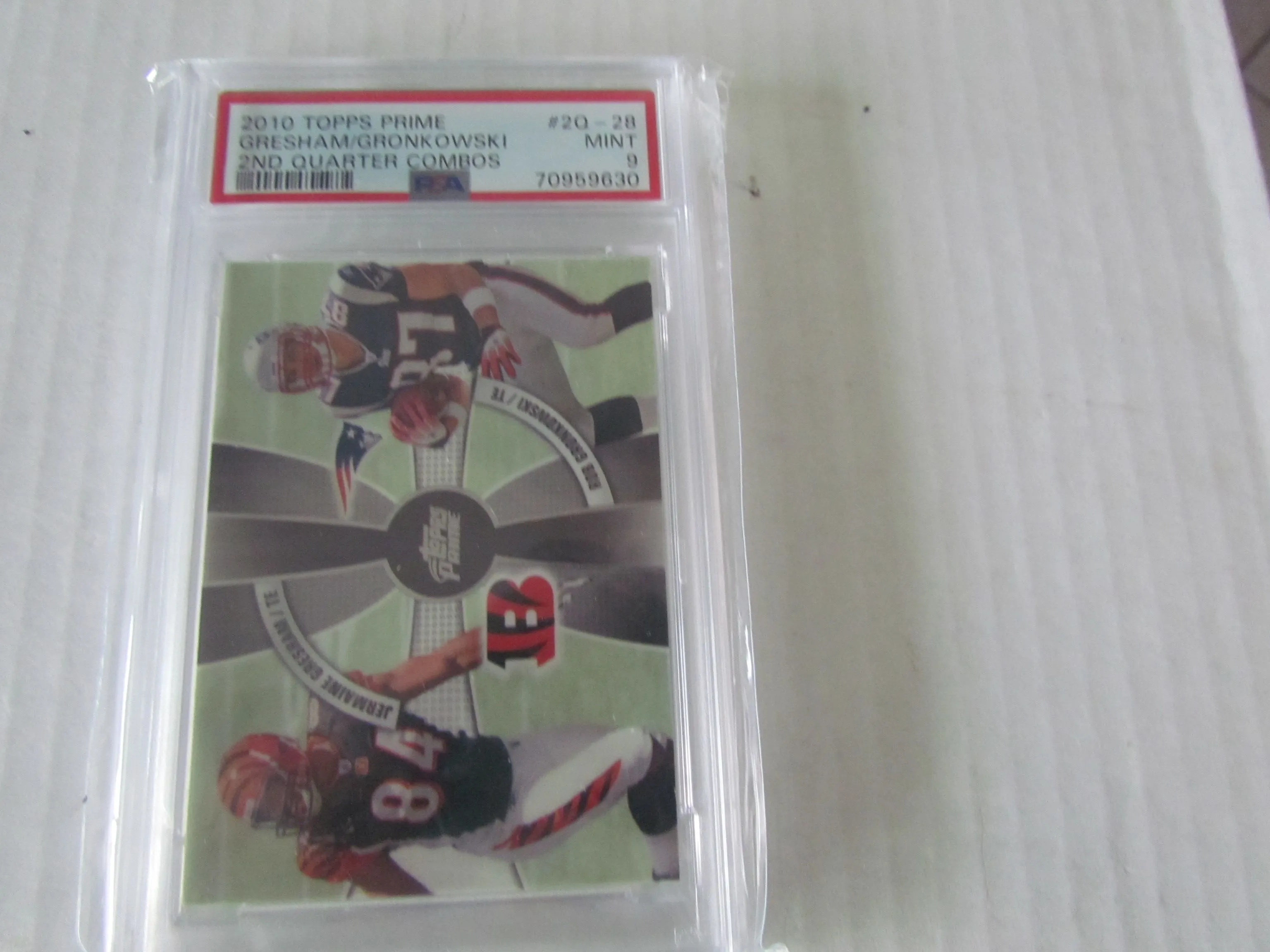 Product image for 2010 RC TOPPS PRIME 2ND QUARTER COMBOS ROB GRONKOWSKI PSA 9