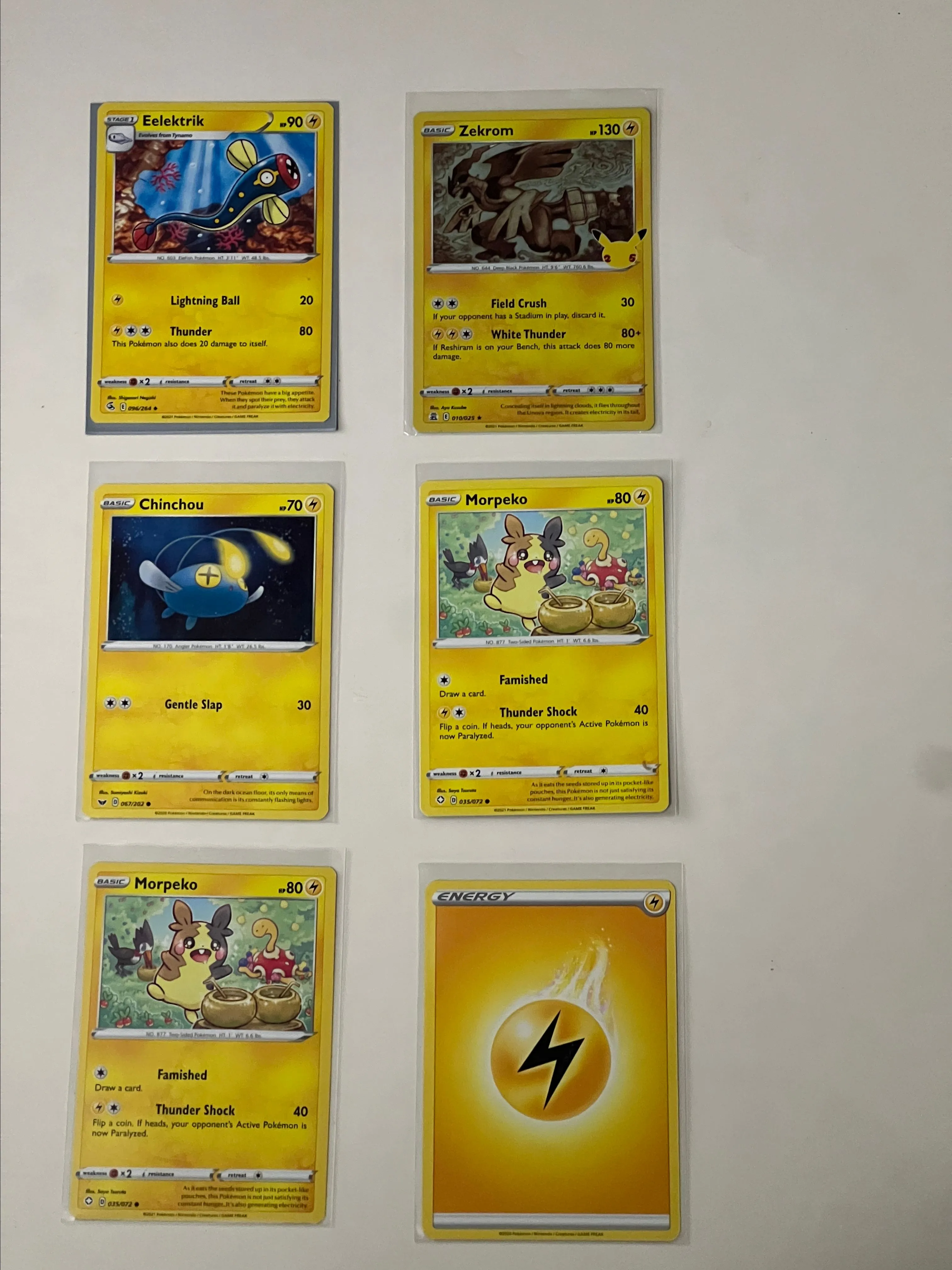 Product image for Lot of 6 Electric Type Pokemon Cards