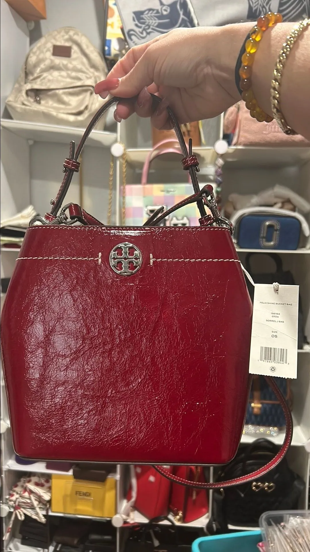 Product image for Tory Burch red bucket crossbody bag