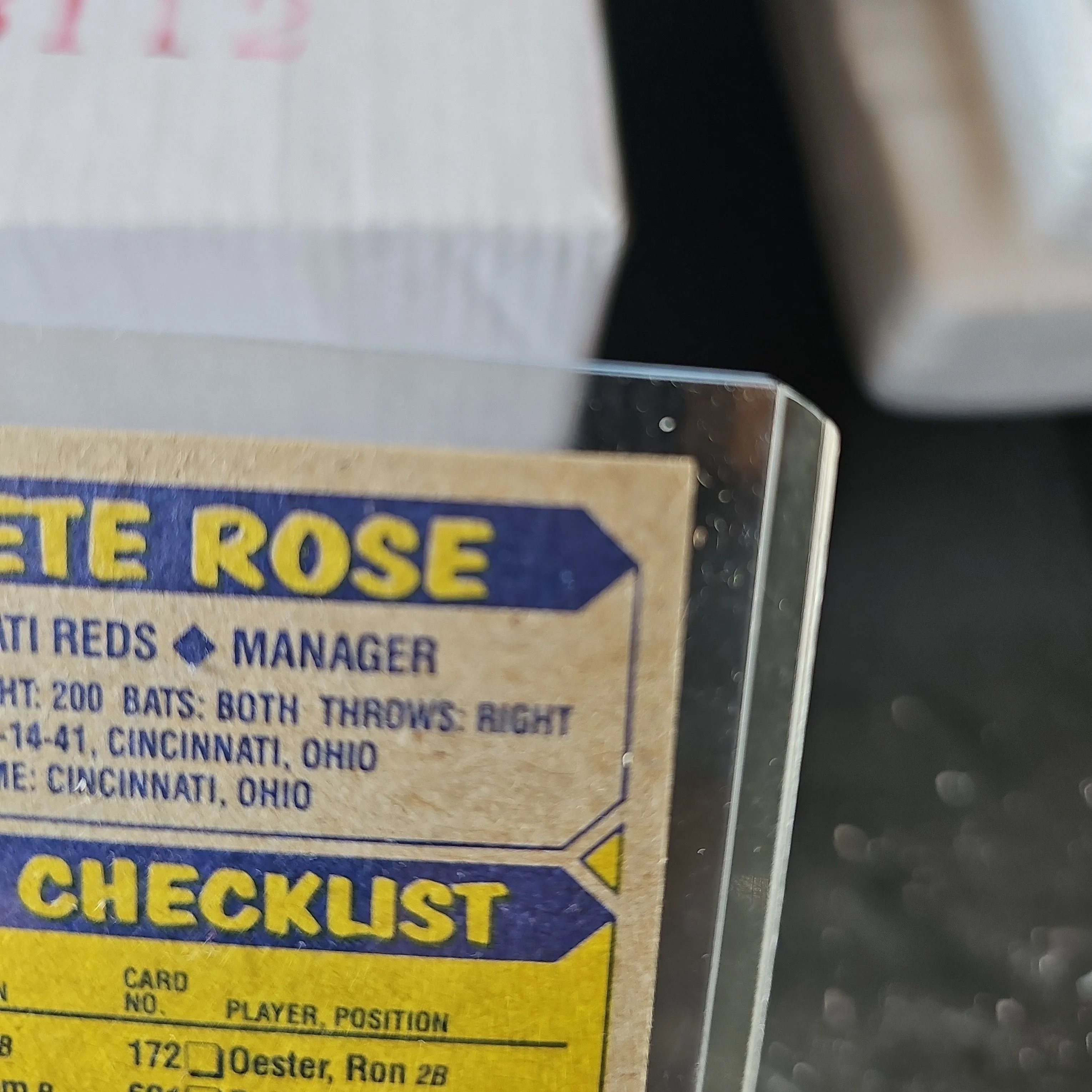 1987 topps pete rose cincinnati reds #393 rare baseball card Pete Rose Signed 1987 Topps Baseball Card main image 1