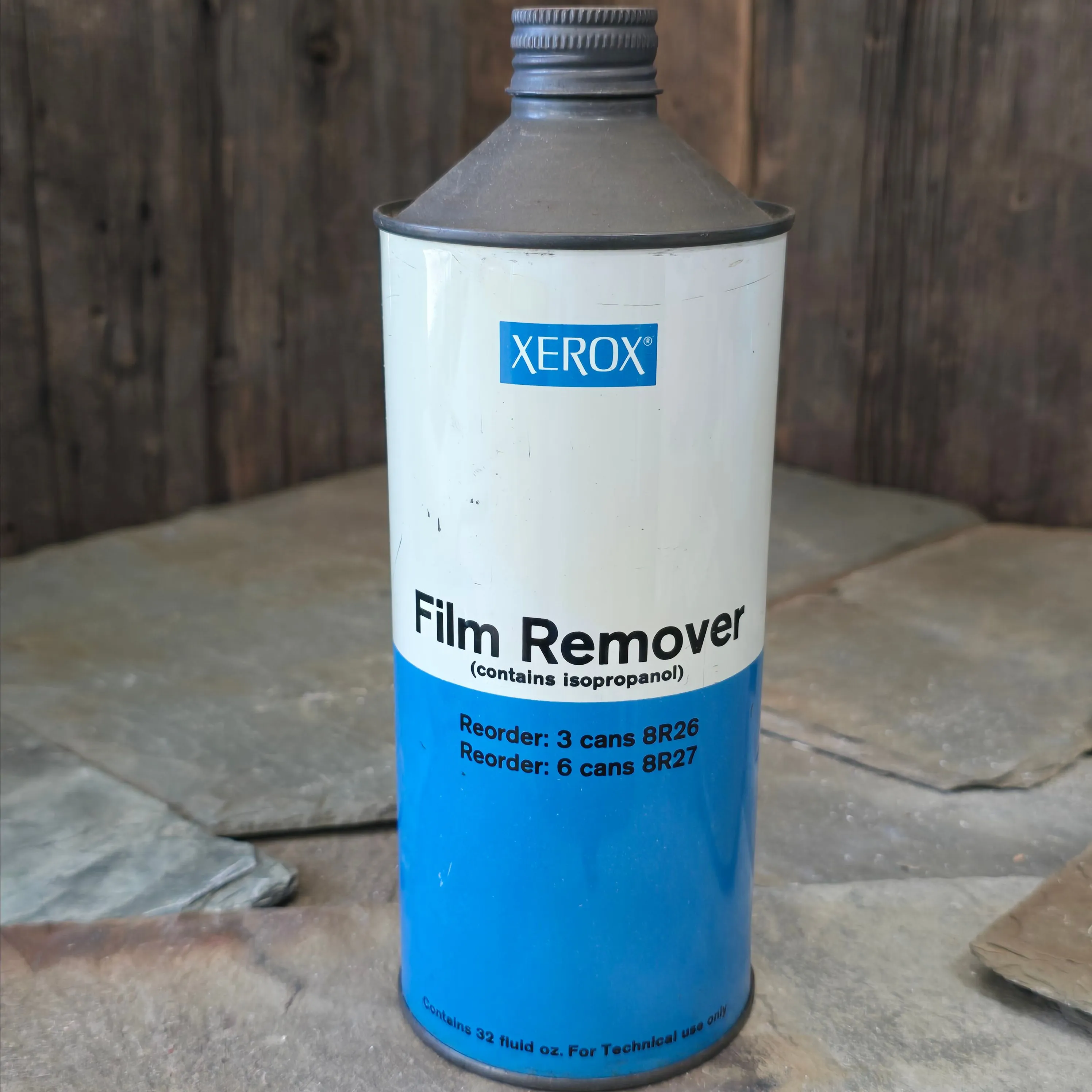 Product image for Vintage Xerox Film Remover Cone Top Advertising Tin Can (WN-26)