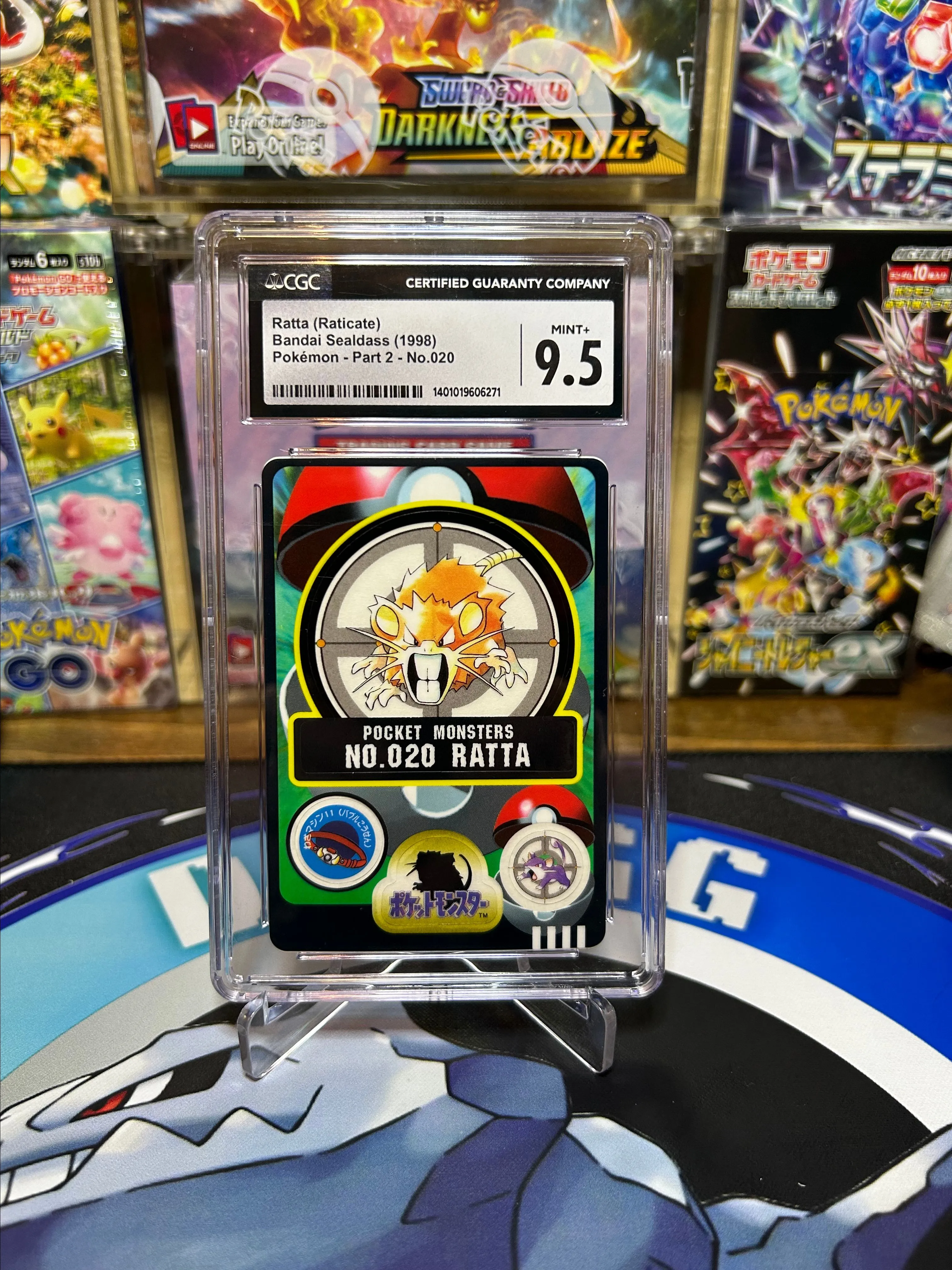 Product image for Ratta (Raticate) Bandai Sealdass (1998) CGC 9.5