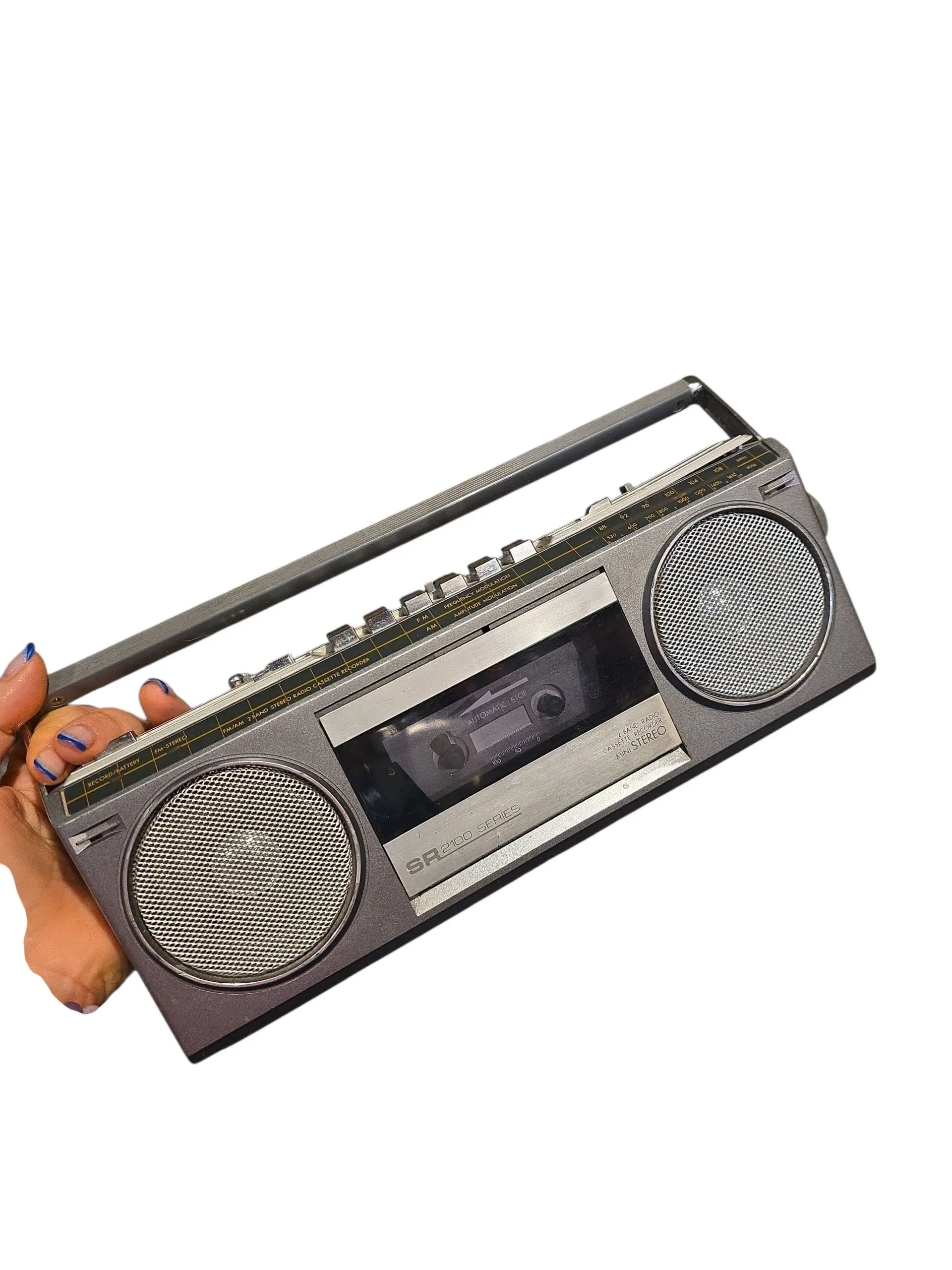 Product image for 003 - toy from 1990 or earlier - mini boombox cassette tape deck