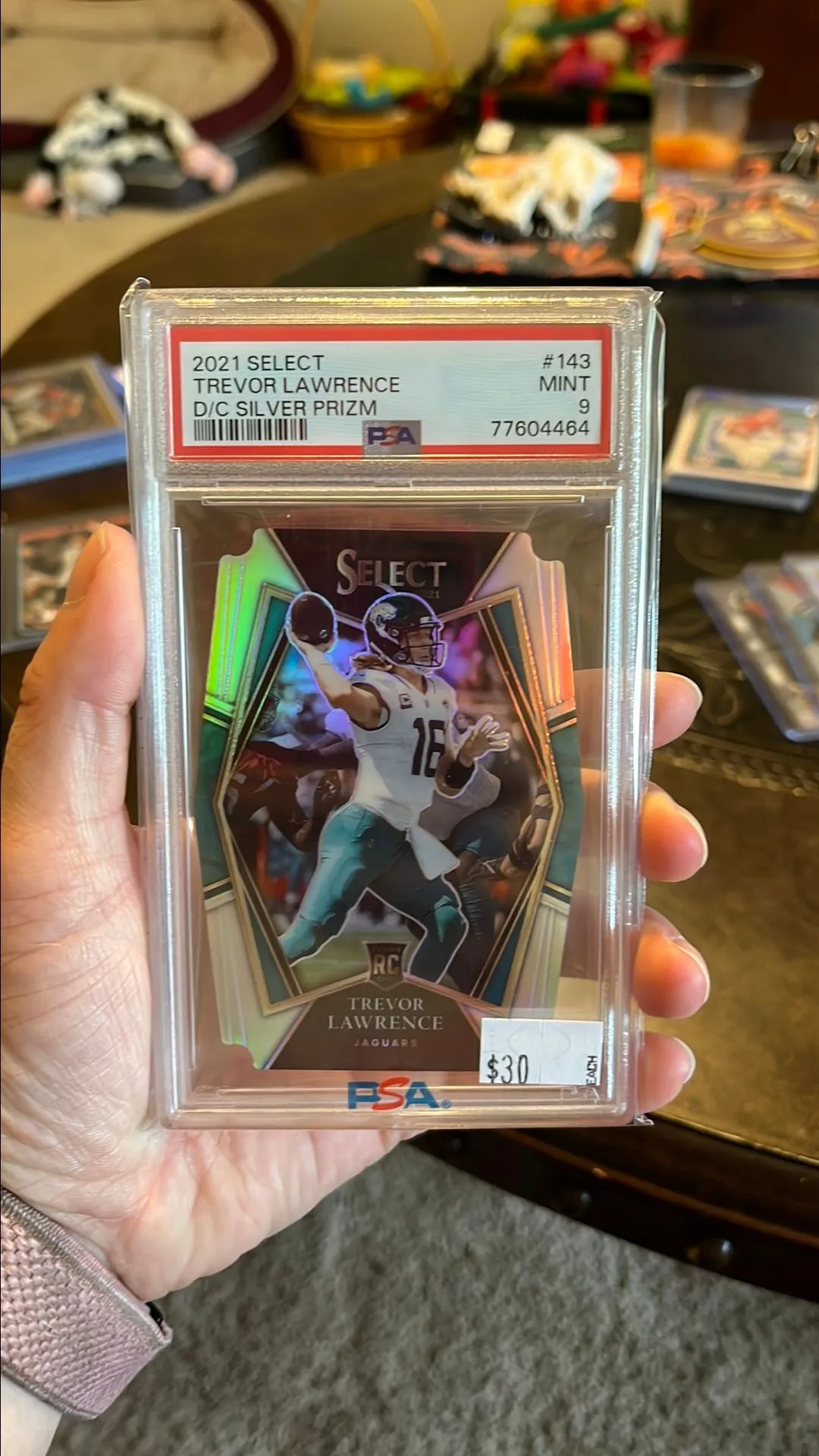 Product image for 2021 Panini Select Trevor Lawrence 143 D/C Silver Prizm PSA MINT 9