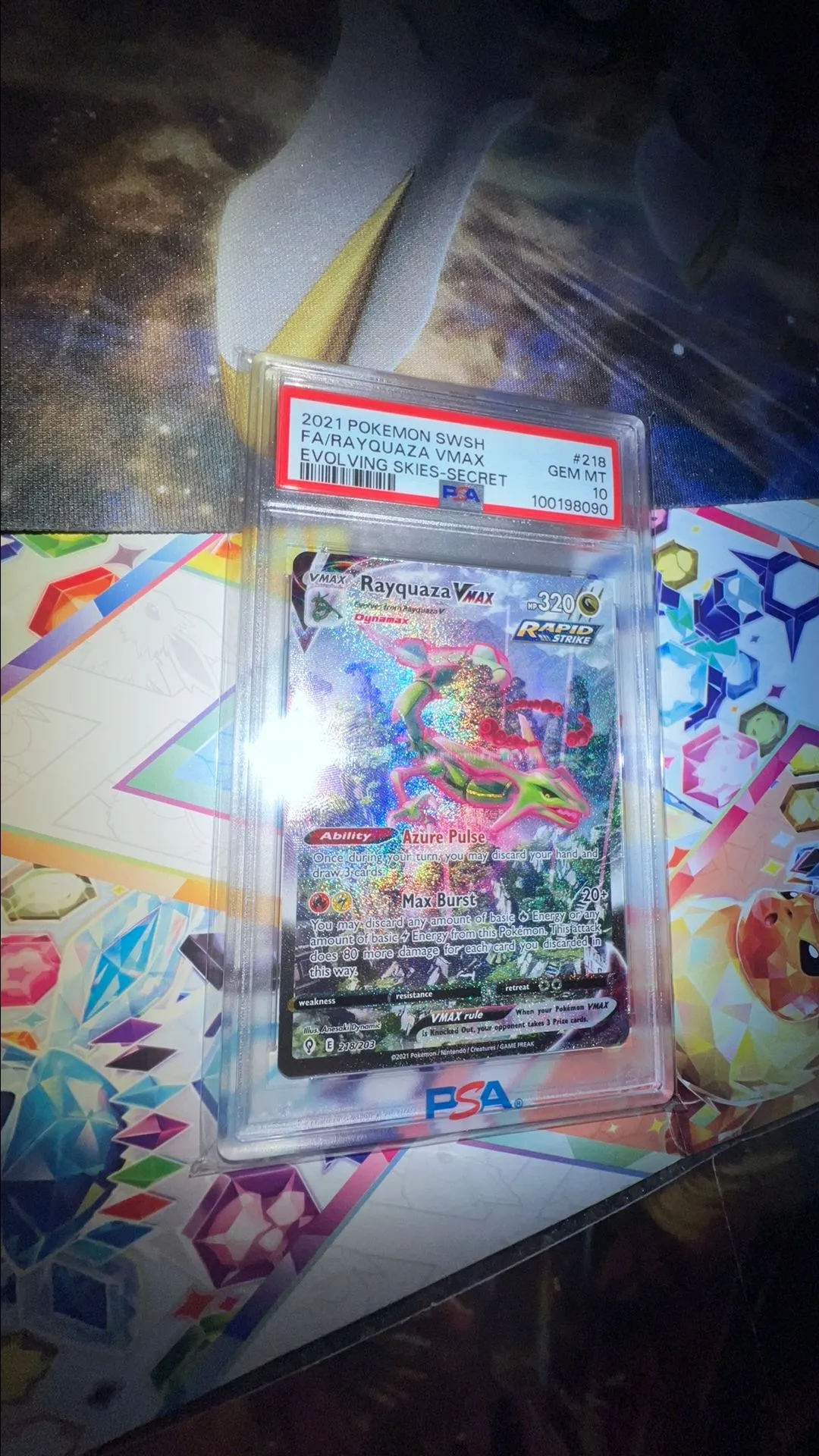 Product image for 2021 Pokémon Rayquaza Vmax Evolving Skies PSA 10