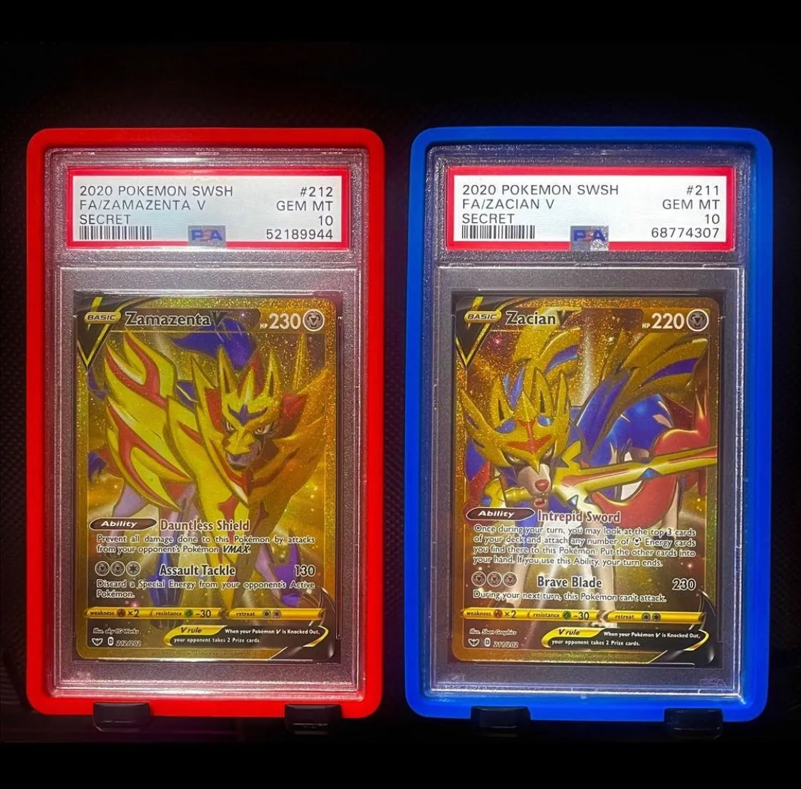 Product image for PSA 10 - Zamazenta & Zacian - Gold Rares - Sword & Shield Base