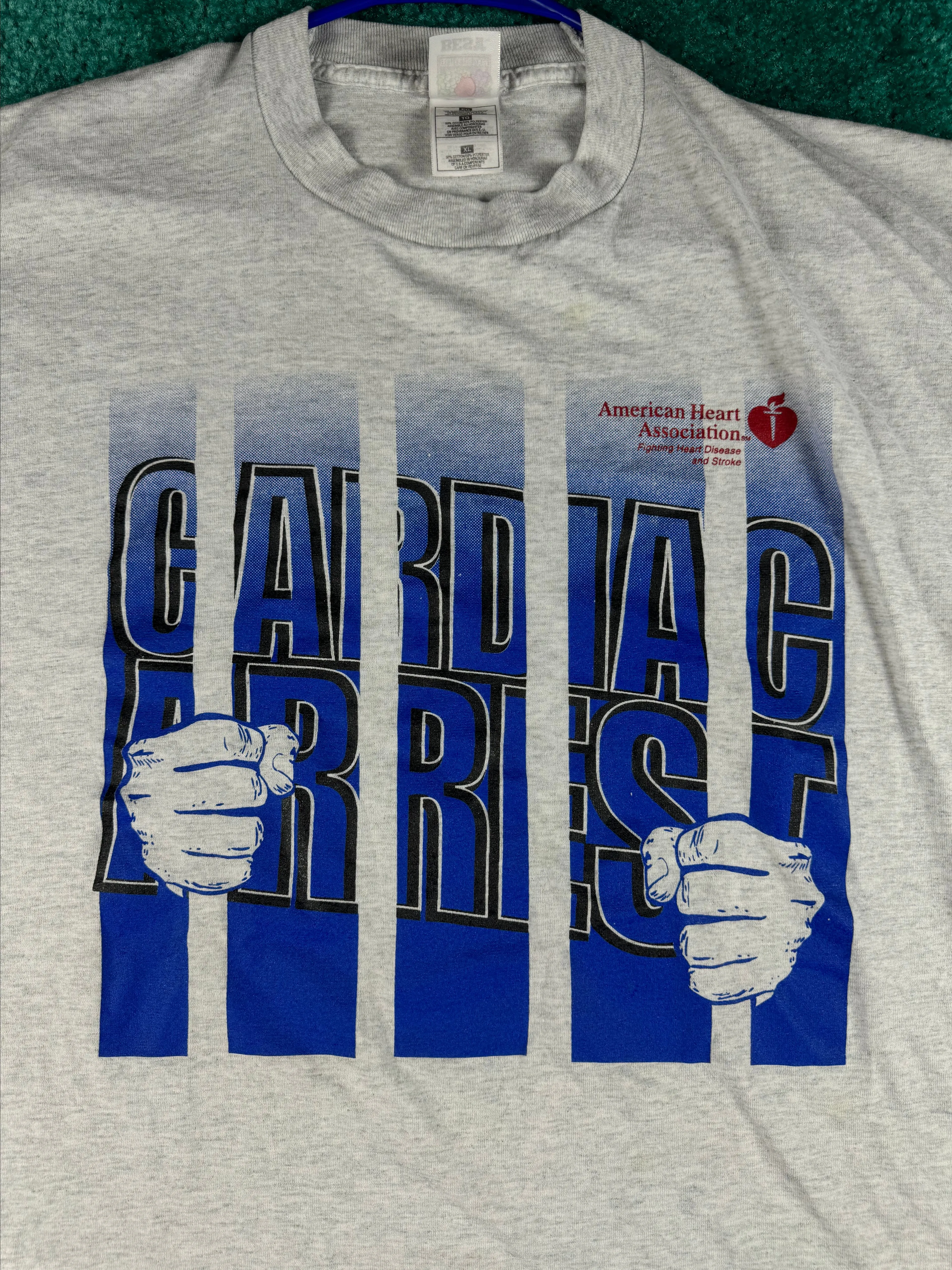 Product image for XL Vtg Cardiac Arrest American Heart Association Tee