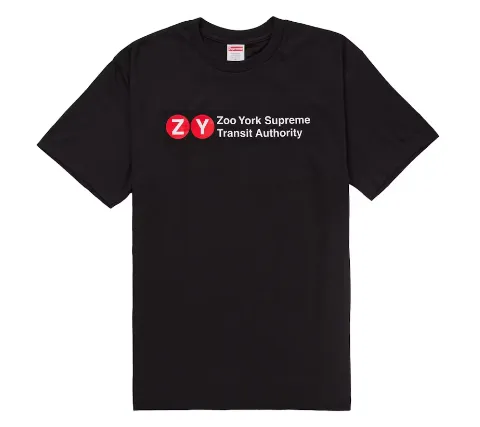 Product image for Supreme x Zooyork Transit Tee Black - size S, M, L, XL, XXL