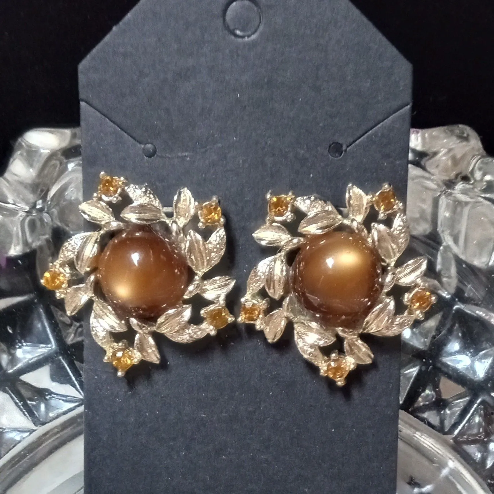 Product image for Tigers eye Rhinestone earrings