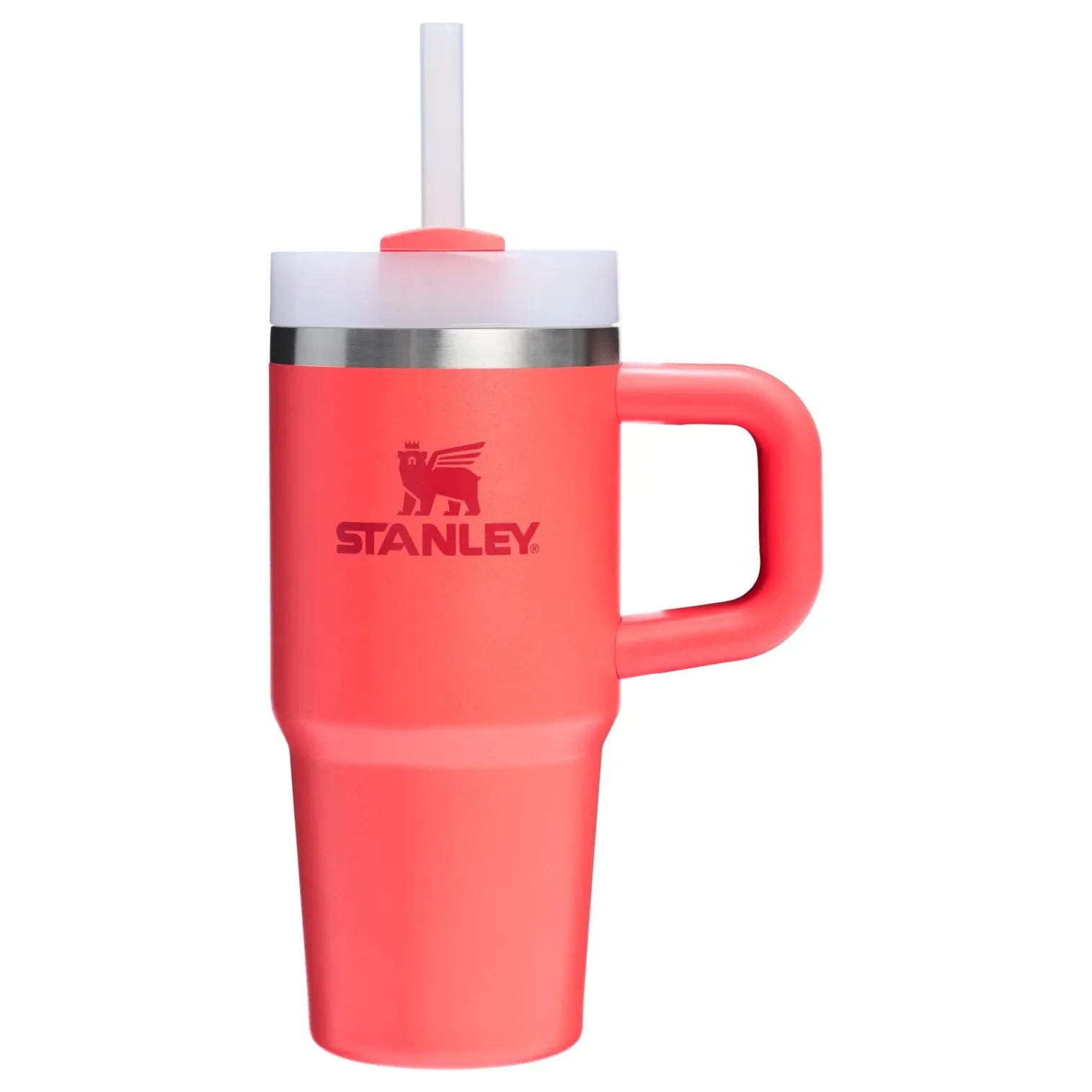 Product image for NEW Stanley 14 oz. Quencher H2.0 FlowState Tumbler w/ Handle - Hot Coral