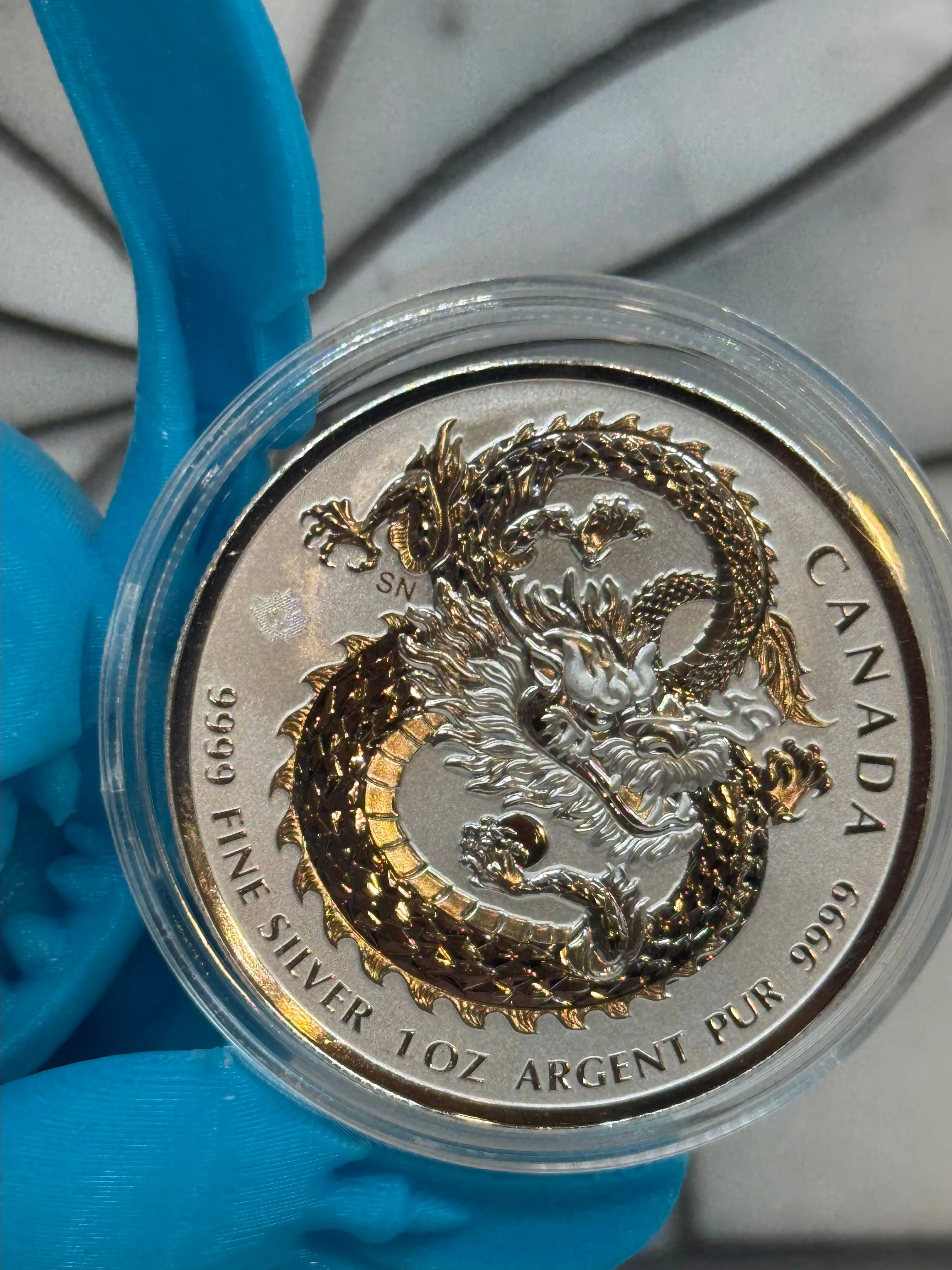 Product image for 2021 1 oz .9999 reverse proof Canadian Lucky Dragon with privy