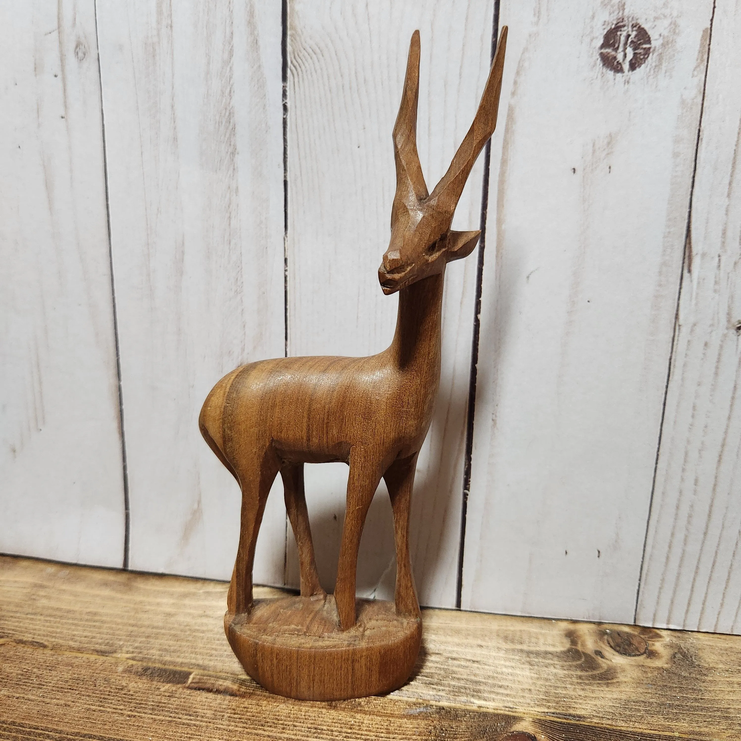 Product image for Standing wood carved gazelle