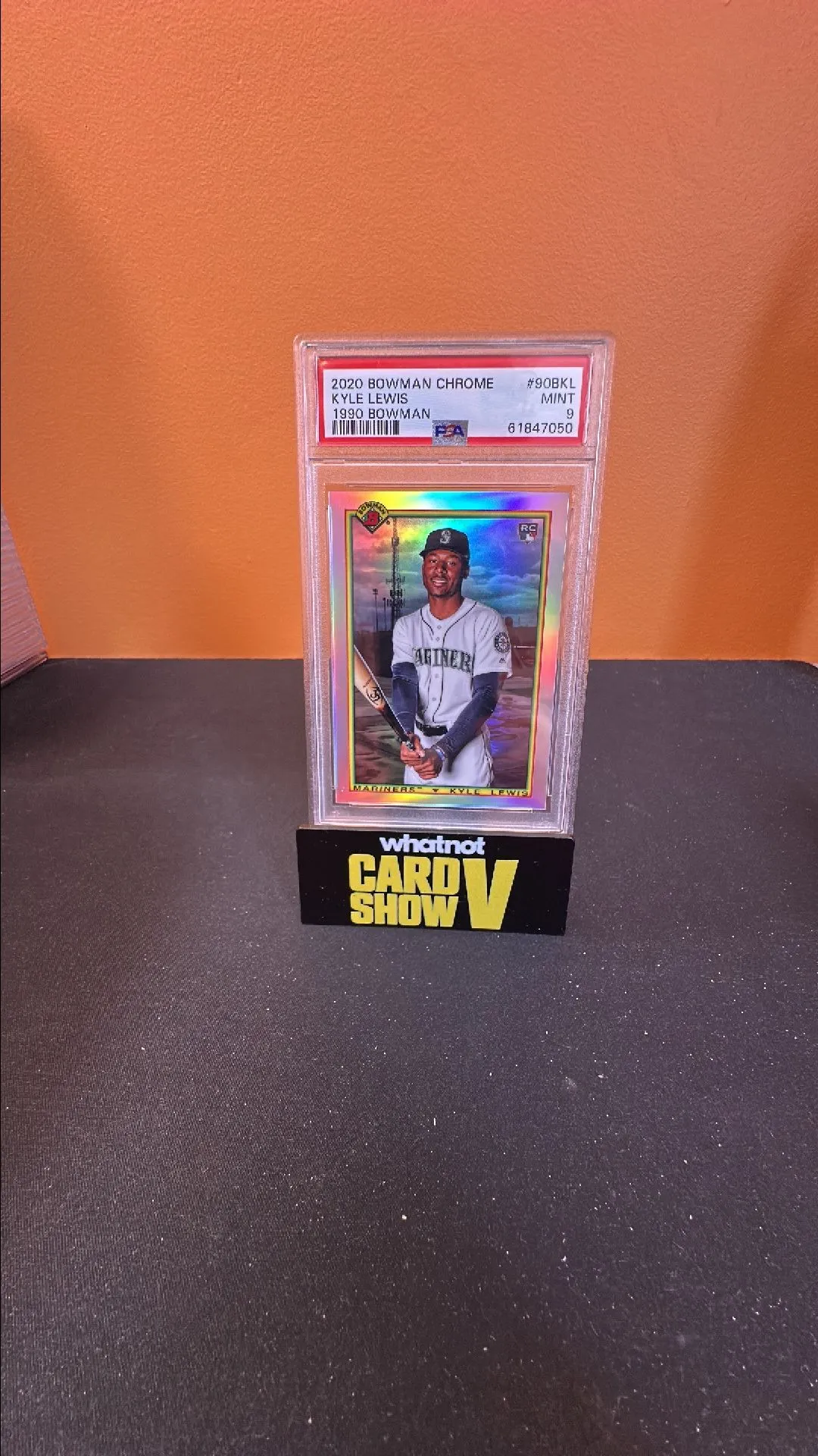 Product image for 2020 Bowman Chrome 1990 Bowman Kyle Lewis 90BKL 1990 Bowman PSA MINT 9