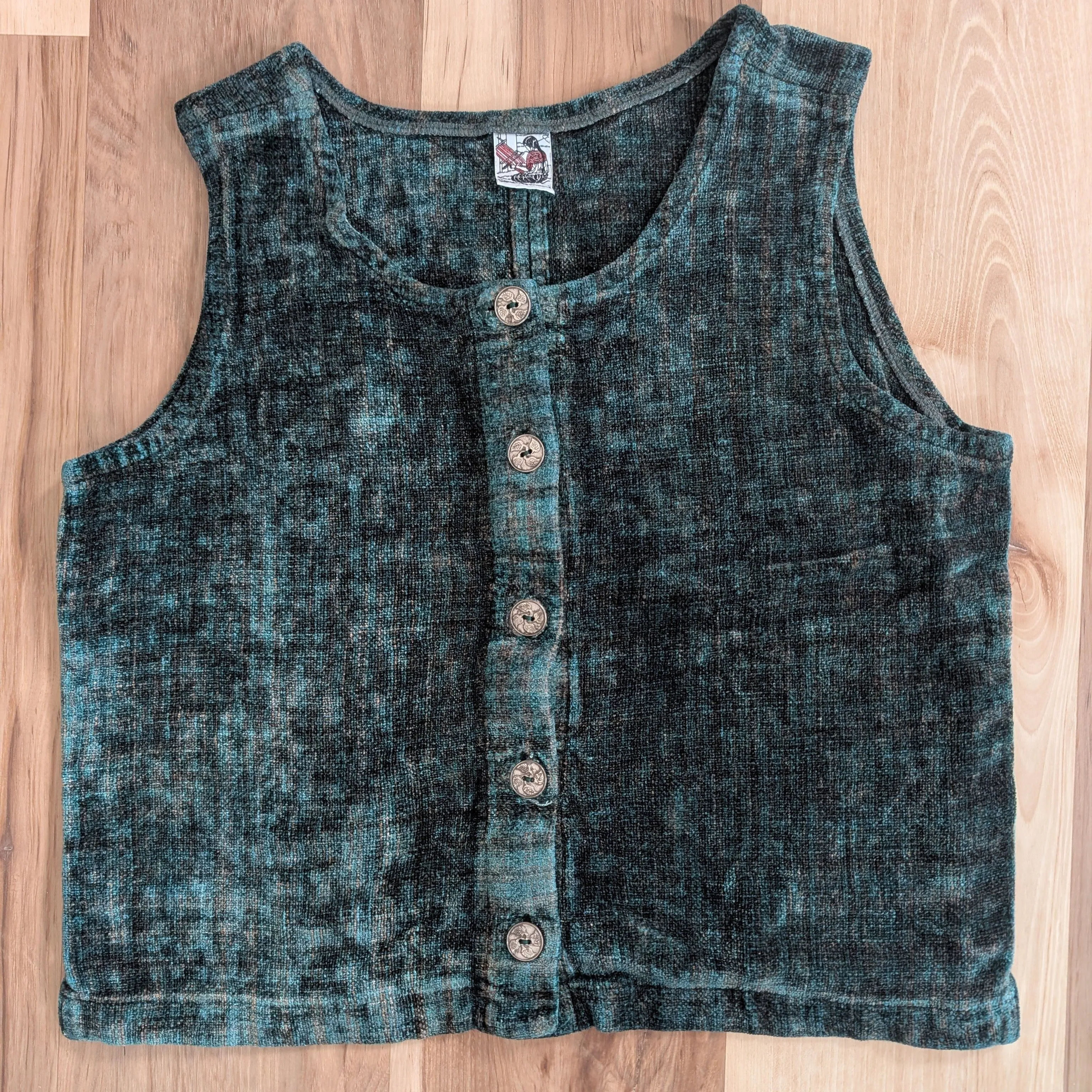 Product image for 90s Chenille Vest Southwest (Santa Fe?) size Large 100% cotton 