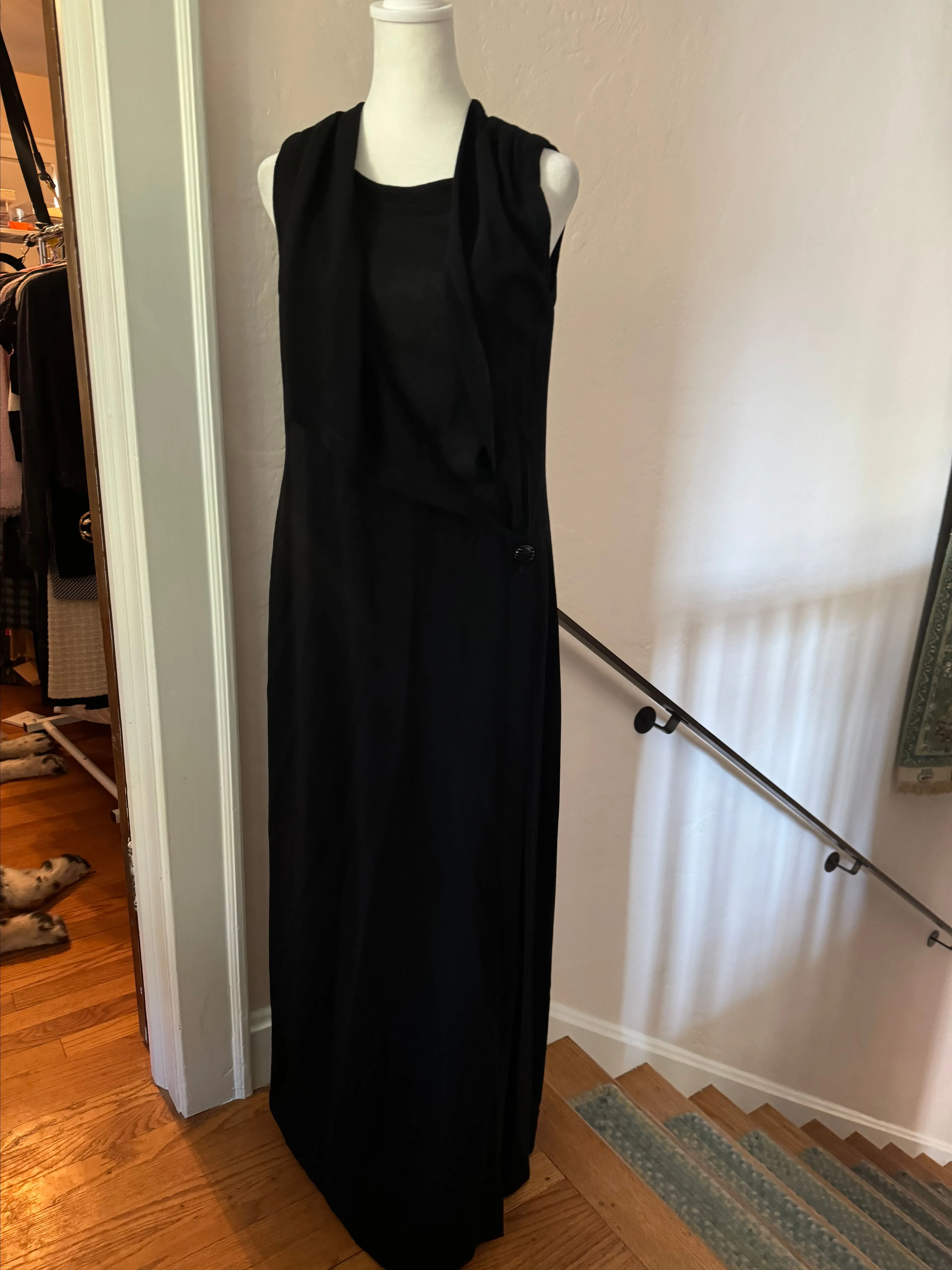Product image for 551 Chanel Long Formal 2-pc Black Dress Size 40