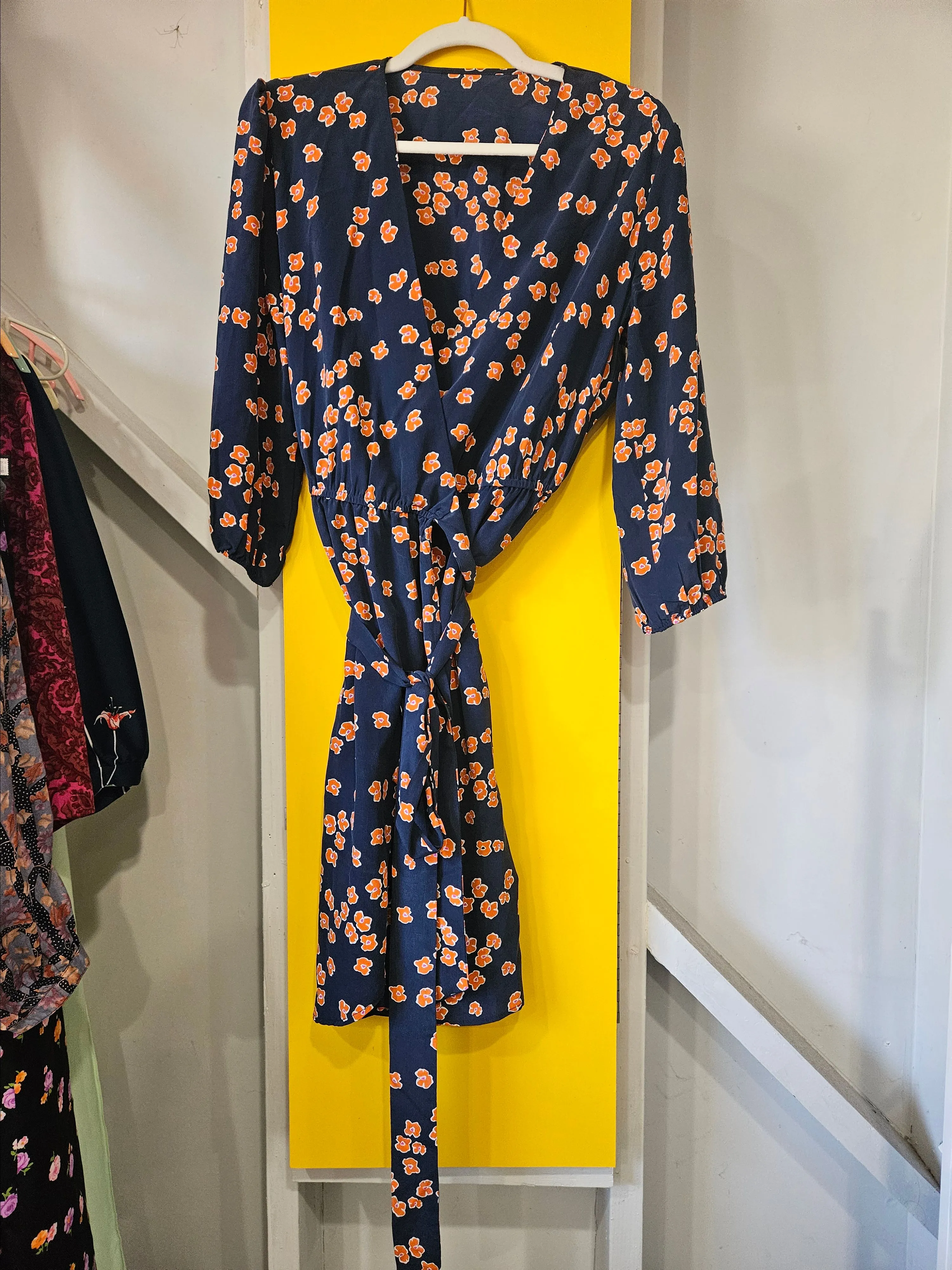 Product image for Amour Vert 100% Silk Floral True Wrap Dress Cottagecore