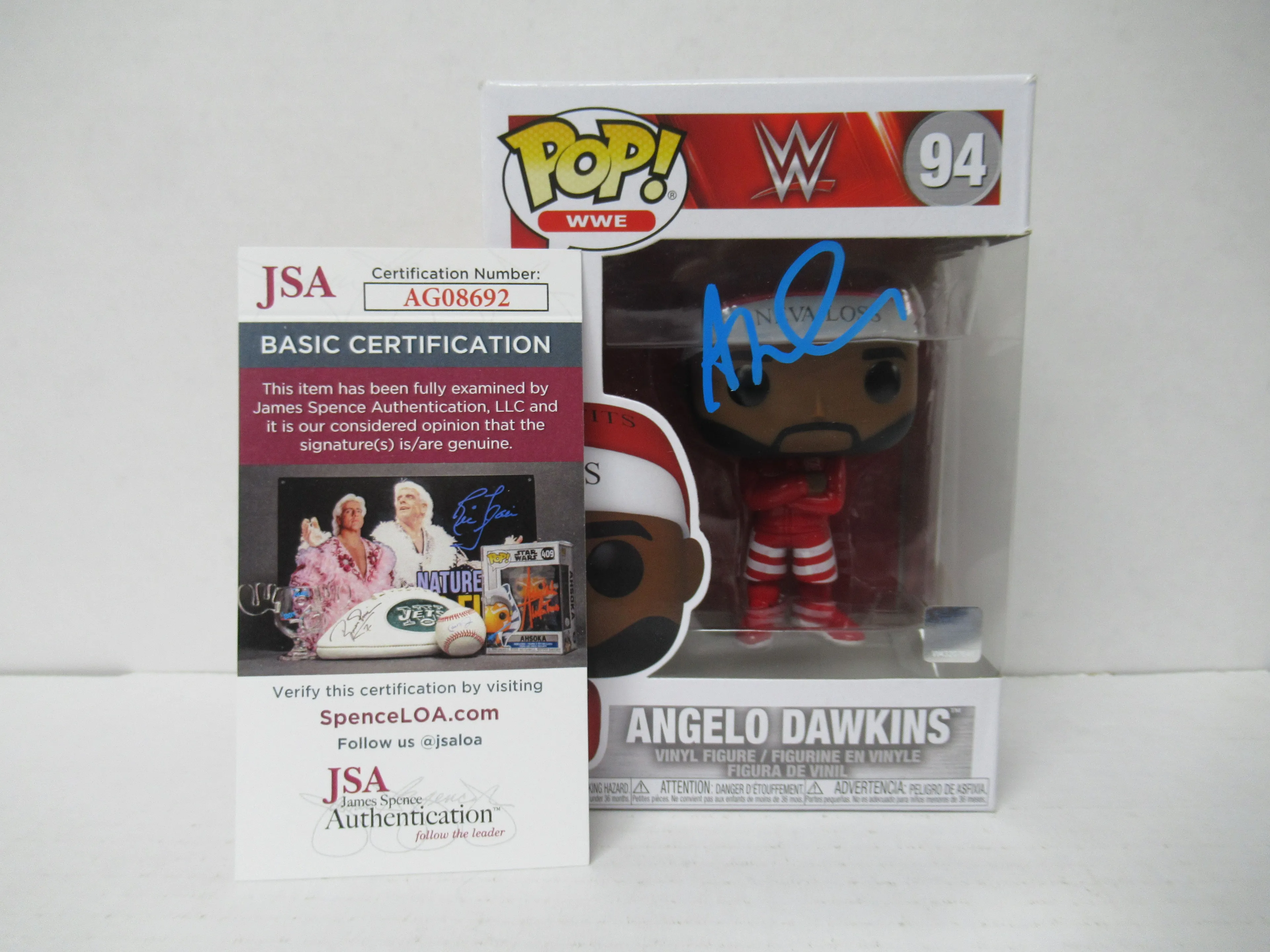 Product image for Funko Pop! WWE Angelo Dawkins #94 Signed JSA Authenticated - Slight Damage