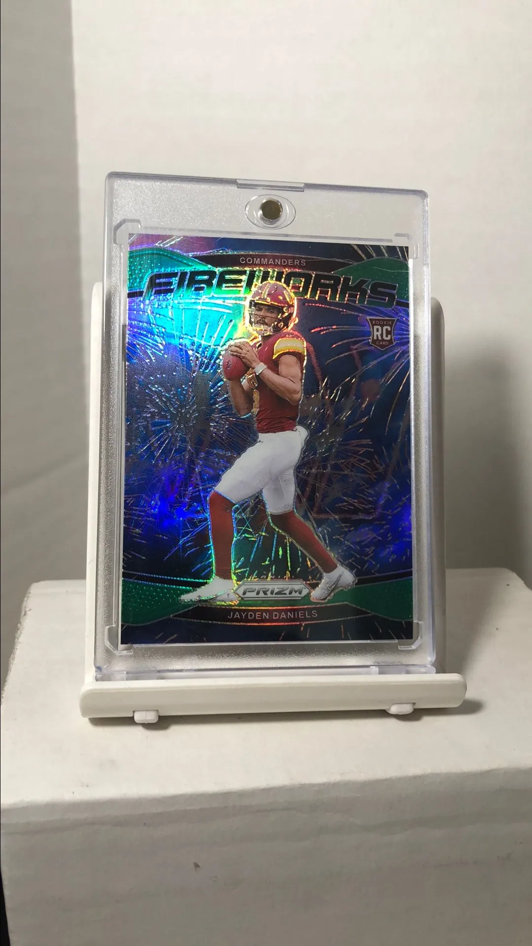 Product image for Jayden Daniels 2024 Prizm Rookie Fireworks Green