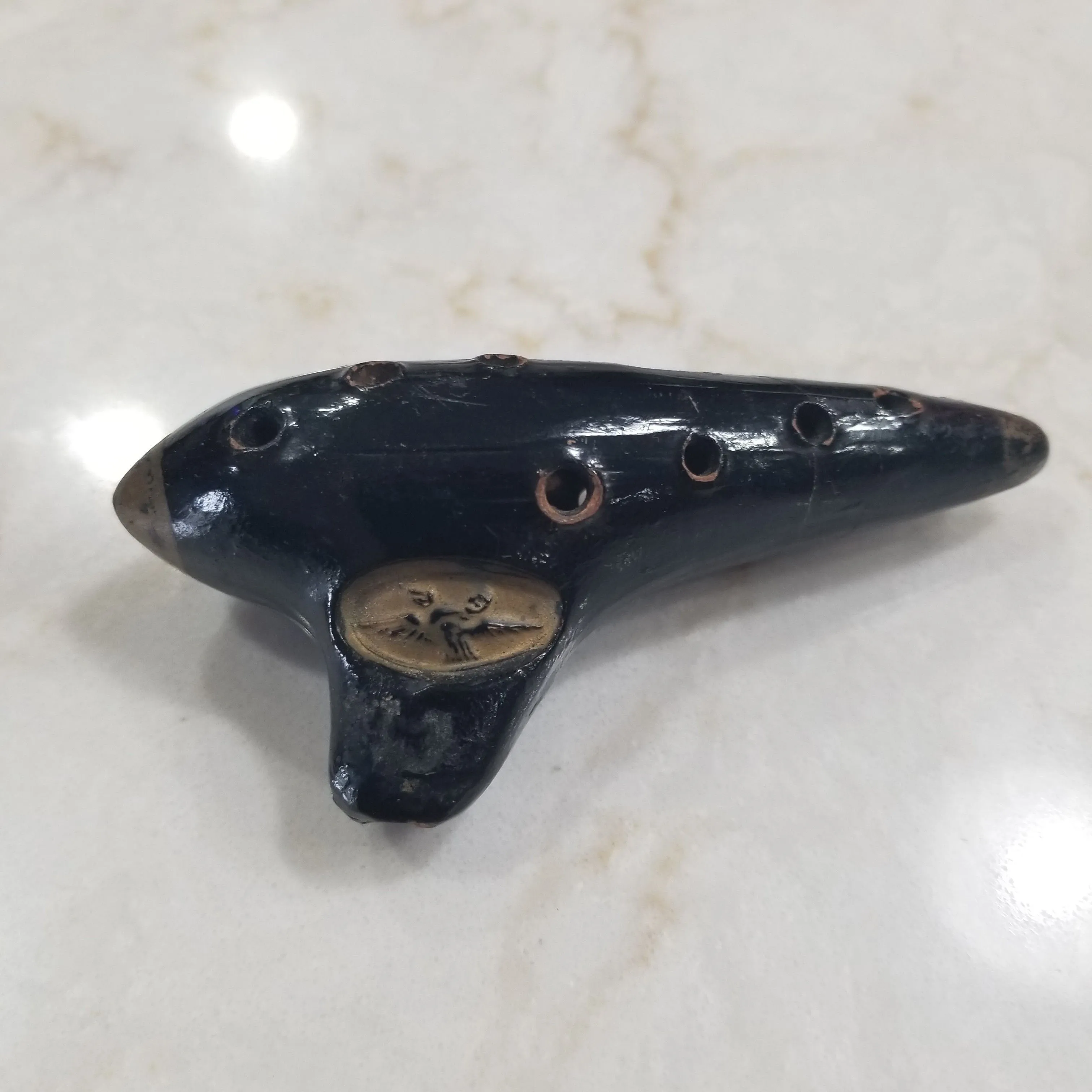 Product image for Antique Black and Gold Ocarina Flute Clay