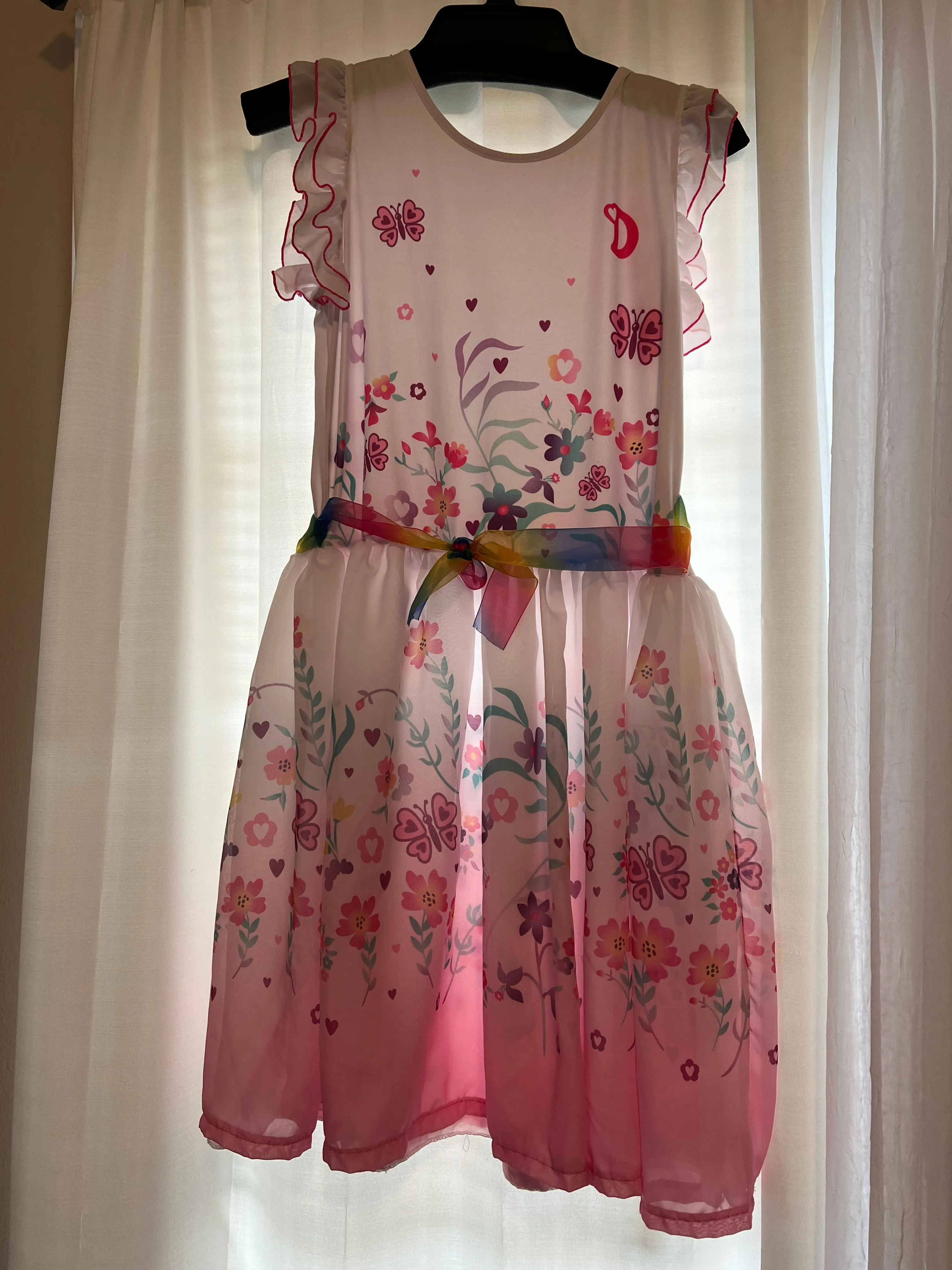 Product image for Size 14-16 tank top pink/rainbow dress🌺🌸🌷