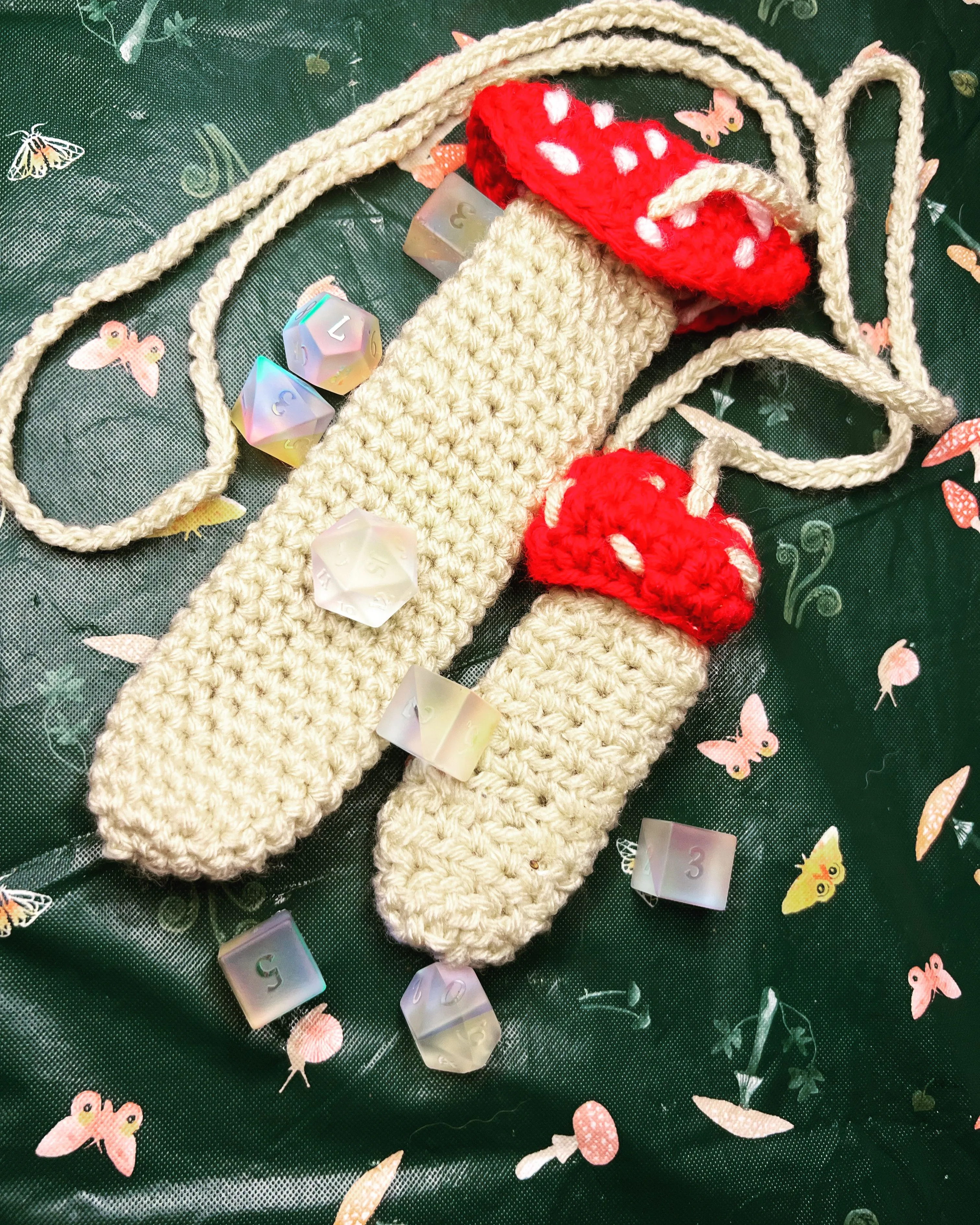 Product image for Large Crochet Mushroom Dice and Knick Knack Holder