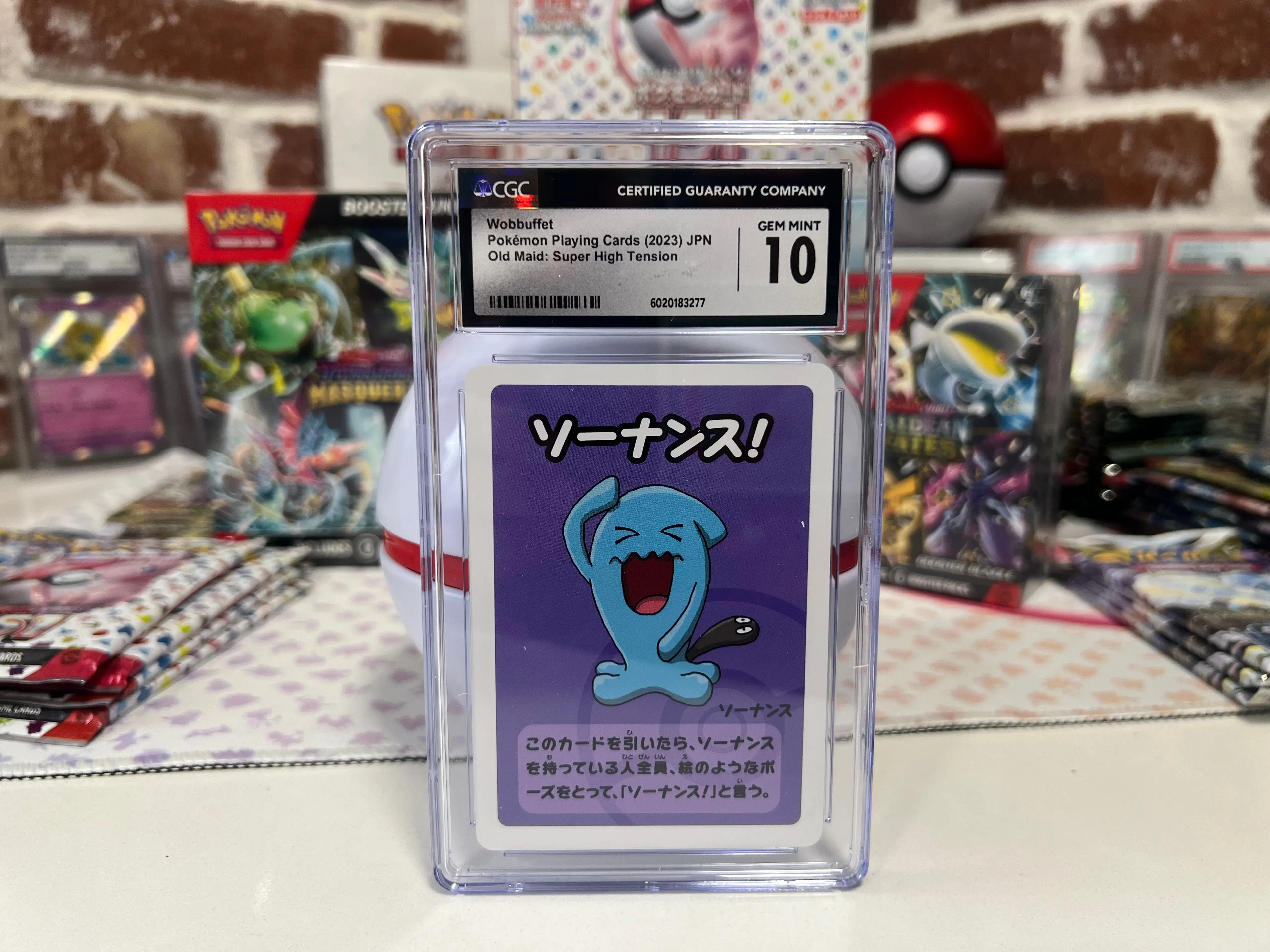 Product image for Pokémon Wobbuffet Pokémon Playing Cards 2023 Japanese Old Maid: Super High Tension Mint 10 TCG