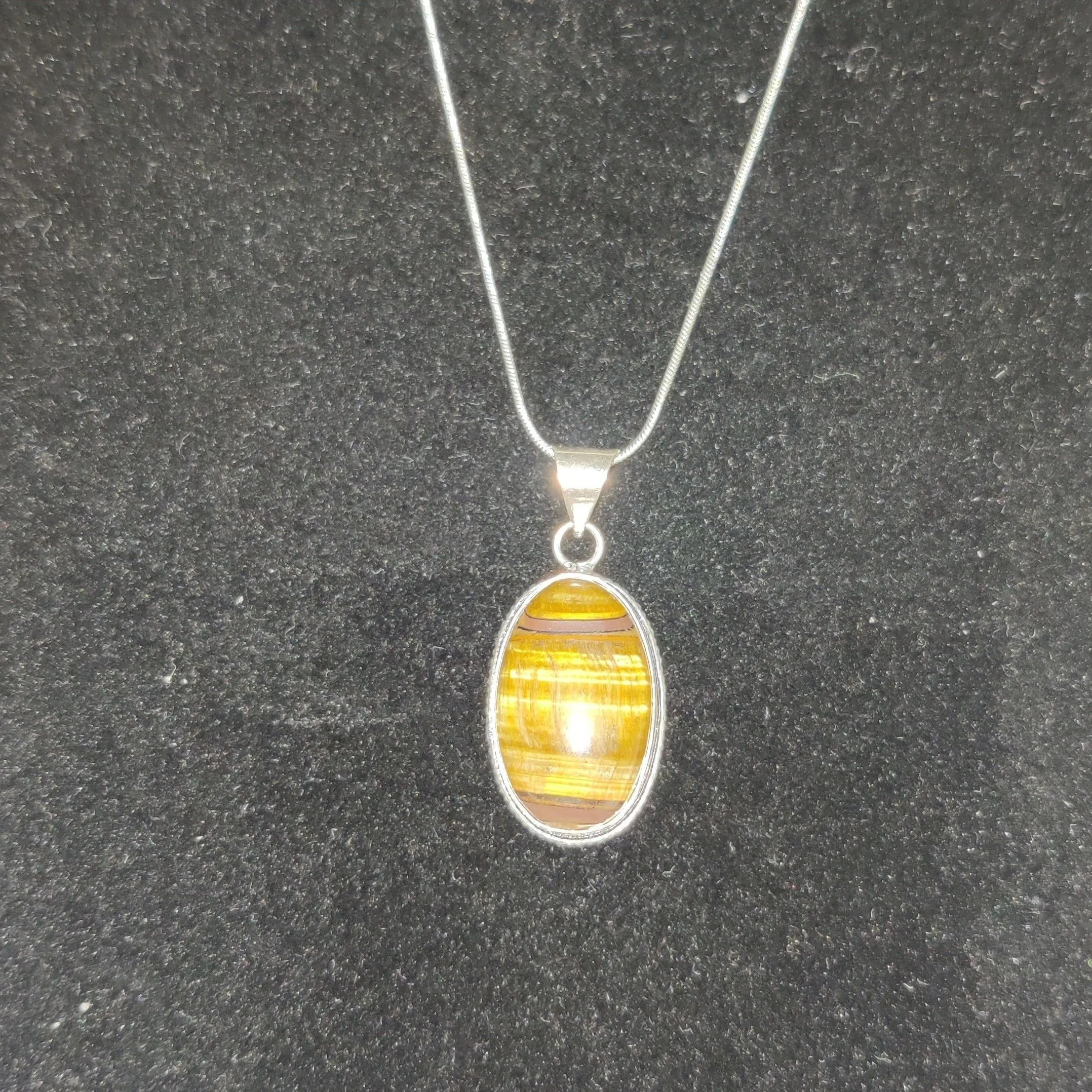Product image for Tiger's eye pendant with 20 inch  SS chain