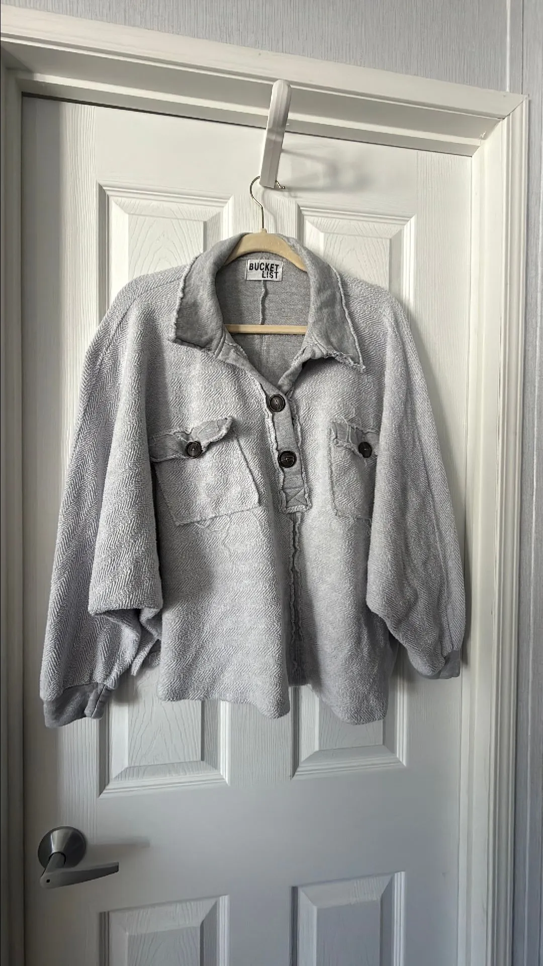 Product image for Bucket list, distressed sweatshirt, pullover large