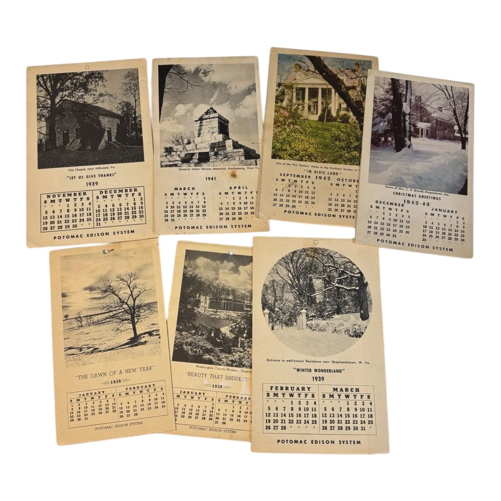Product image for 46. Set of 7 Potomac- Edison Power Co. Recipe Calendar Mailings to Customers * Reddy Kilowatt *