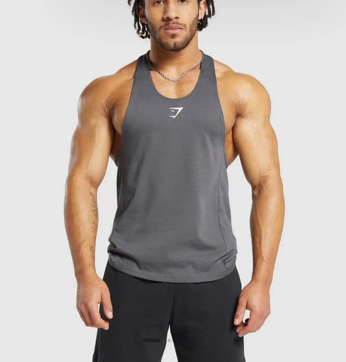 Gymshark men's react stringer dark grey tank top size Large
