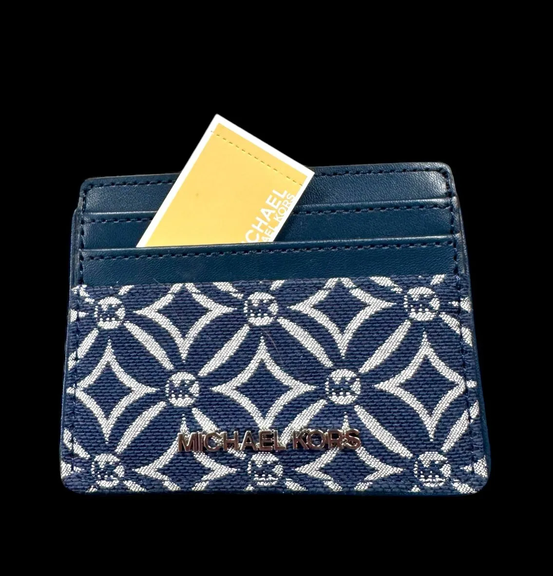 Product image for #189 Michael Kors Denim card holder with id window