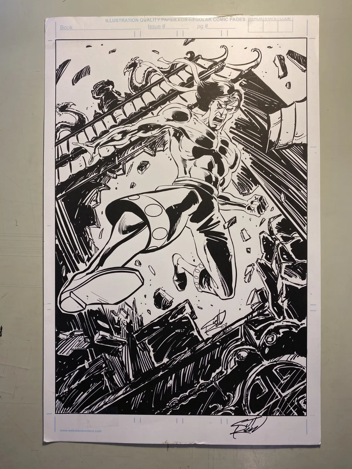 Product image for SHANG-CHI MASTER OF KUNG FU ORIGINAL ART STYLE COMIC ART PRINT SCOTT REED 2009!