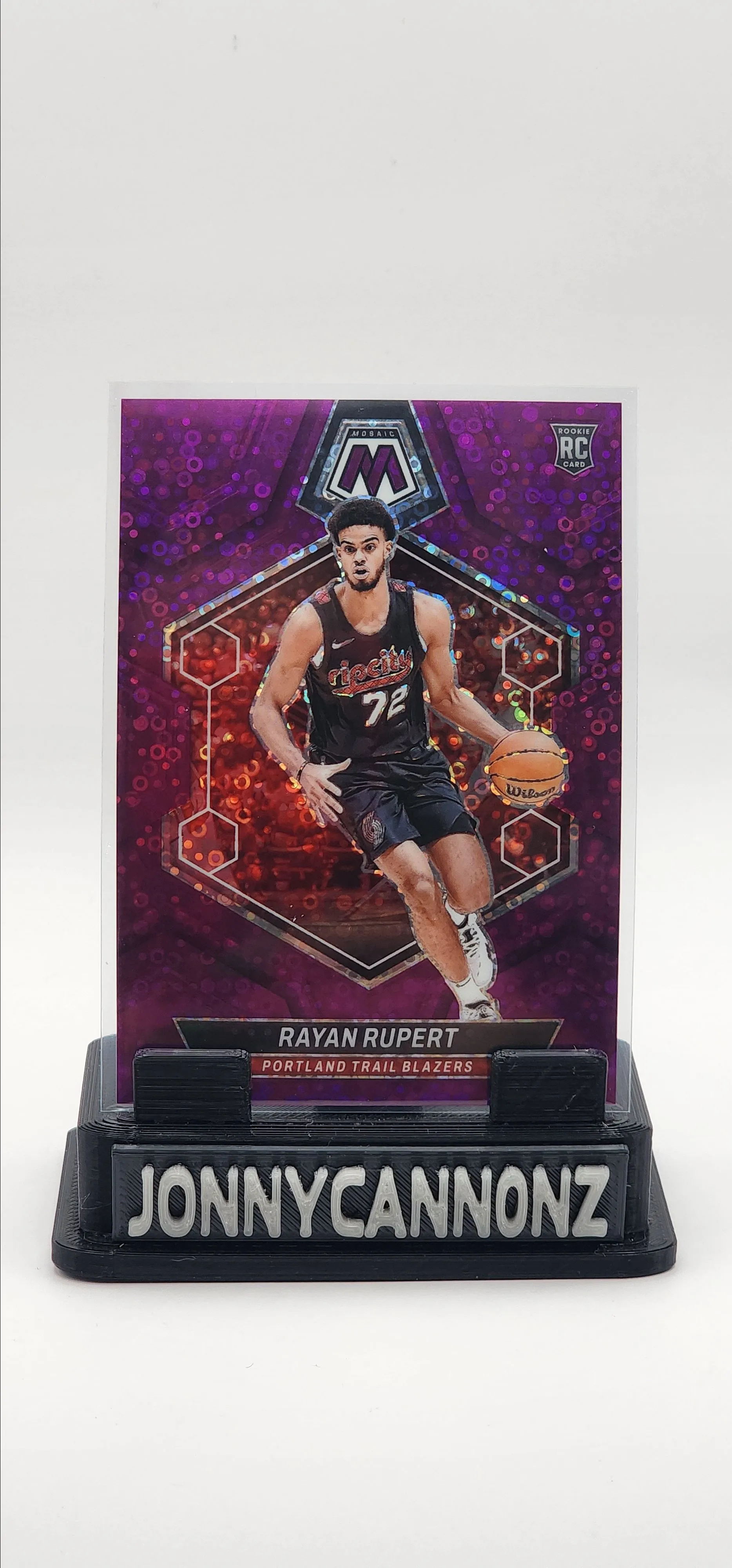 Product image for Rayan Rupert - Portland Trailblazers - RC - 2023-24 Mosaic - Purple Disco - 42/50